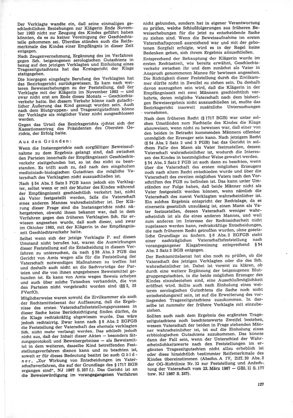 Neue Justiz (NJ), Zeitschrift für Recht und Rechtswissenschaft [Deutsche Demokratische Republik (DDR)], 24. Jahrgang 1970, Seite 127 (NJ DDR 1970, S. 127)