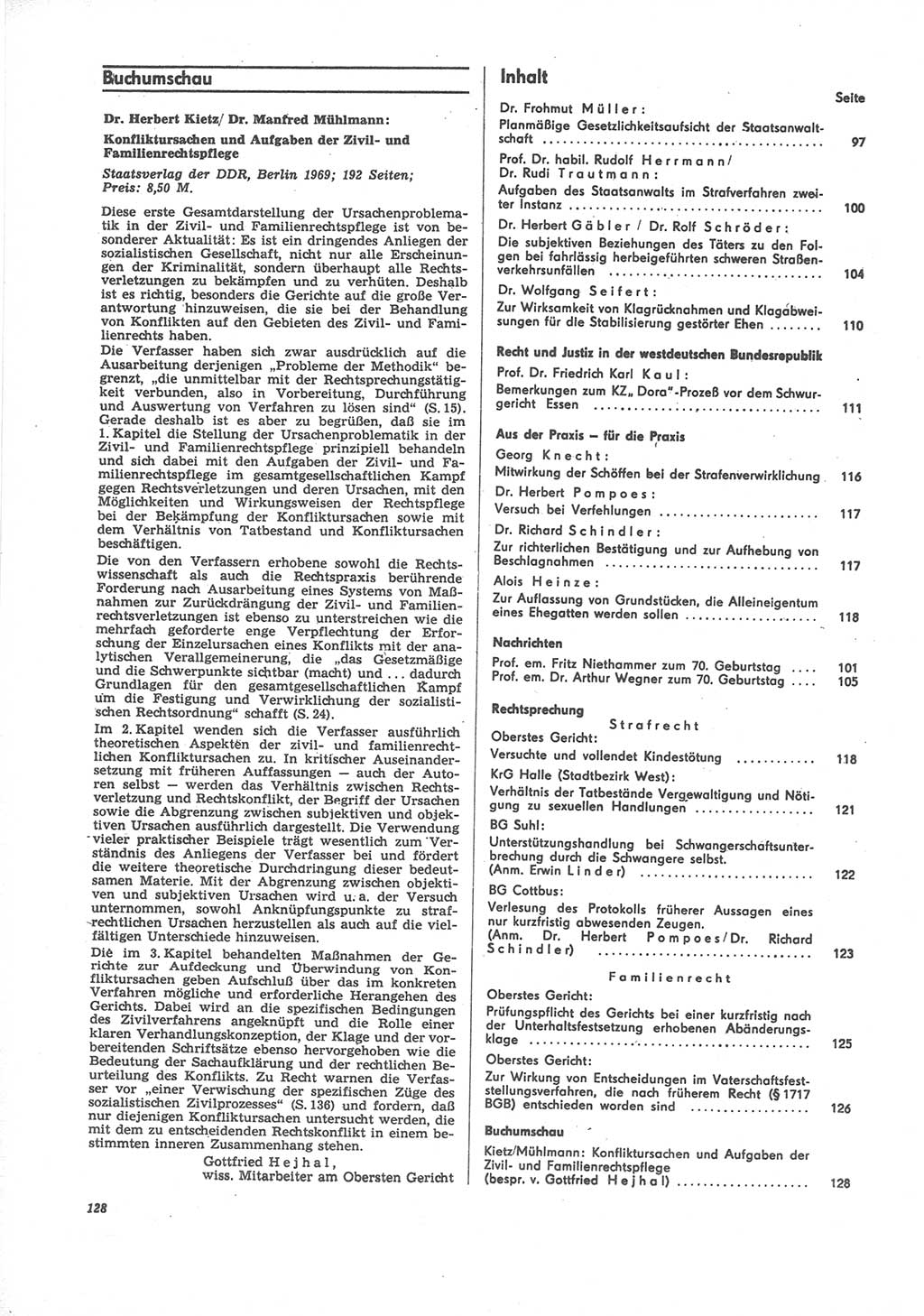 Neue Justiz (NJ), Zeitschrift für Recht und Rechtswissenschaft [Deutsche Demokratische Republik (DDR)], 24. Jahrgang 1970, Seite 128 (NJ DDR 1970, S. 128)