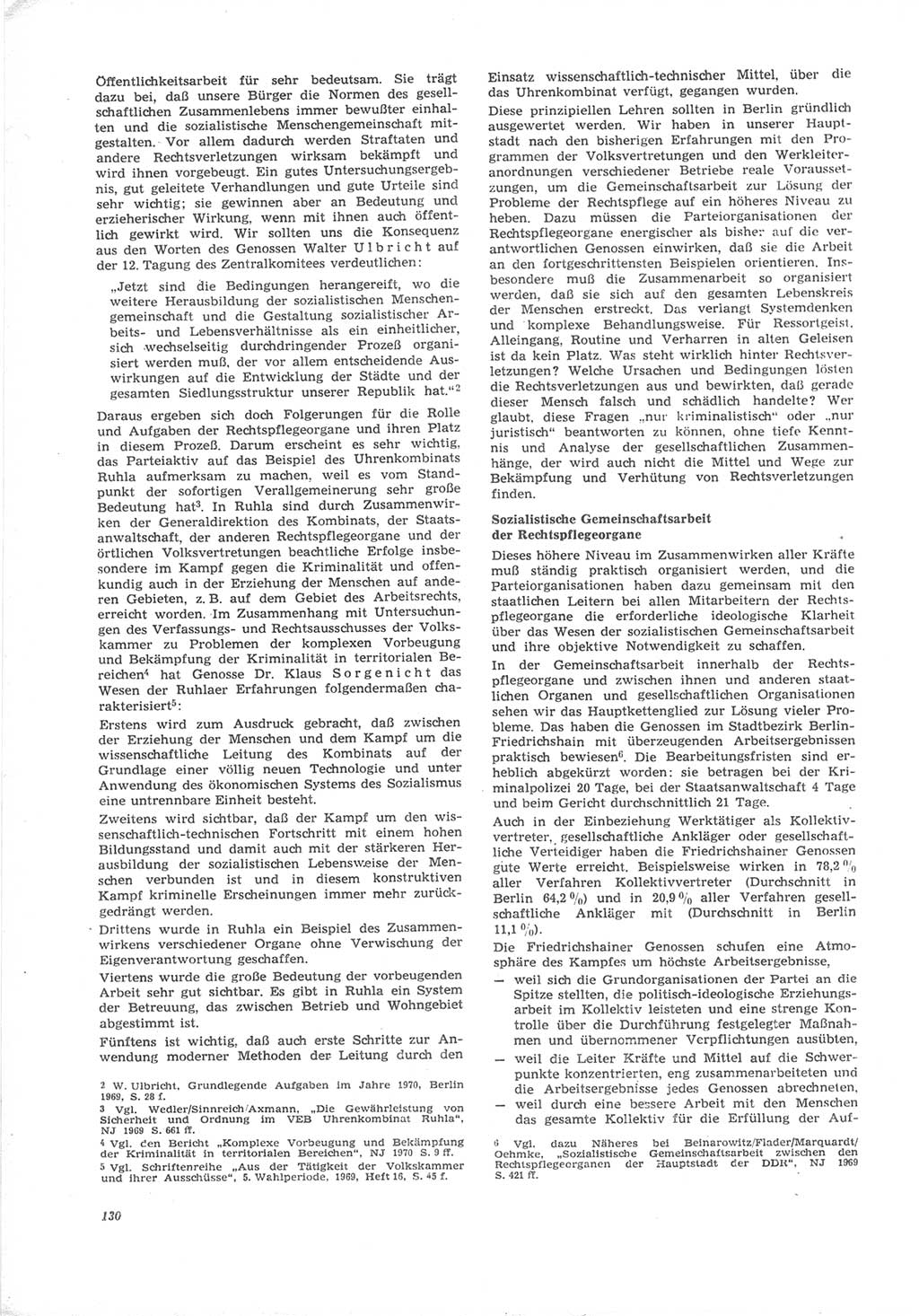 Neue Justiz (NJ), Zeitschrift für Recht und Rechtswissenschaft [Deutsche Demokratische Republik (DDR)], 24. Jahrgang 1970, Seite 130 (NJ DDR 1970, S. 130)
