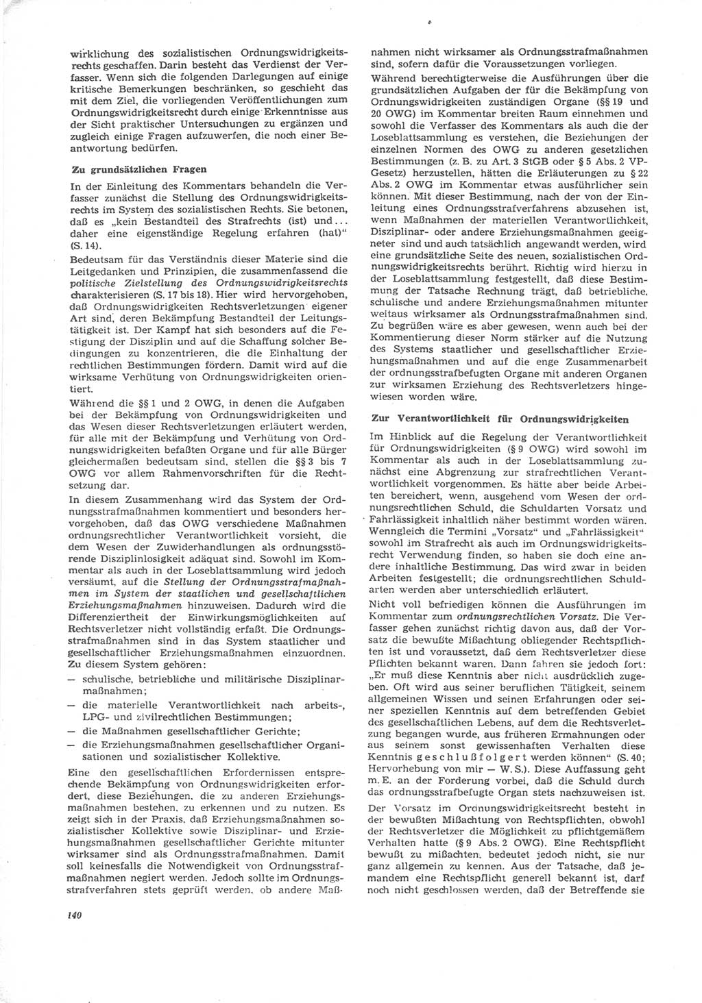 Neue Justiz (NJ), Zeitschrift für Recht und Rechtswissenschaft [Deutsche Demokratische Republik (DDR)], 24. Jahrgang 1970, Seite 140 (NJ DDR 1970, S. 140)