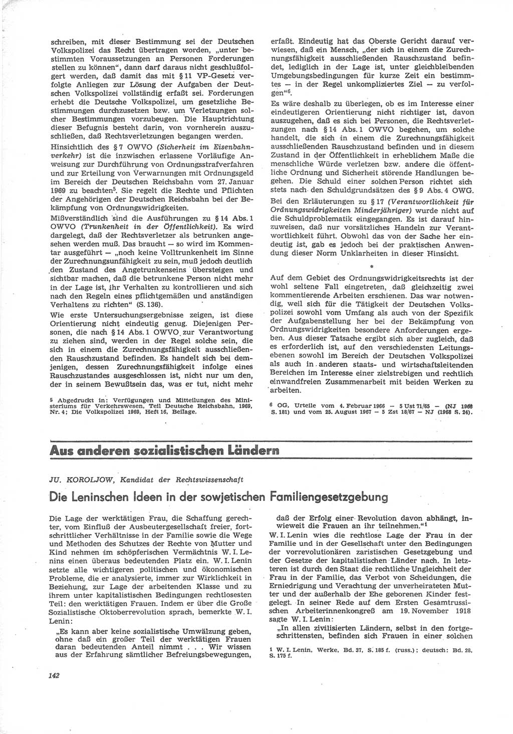 Neue Justiz (NJ), Zeitschrift für Recht und Rechtswissenschaft [Deutsche Demokratische Republik (DDR)], 24. Jahrgang 1970, Seite 142 (NJ DDR 1970, S. 142)