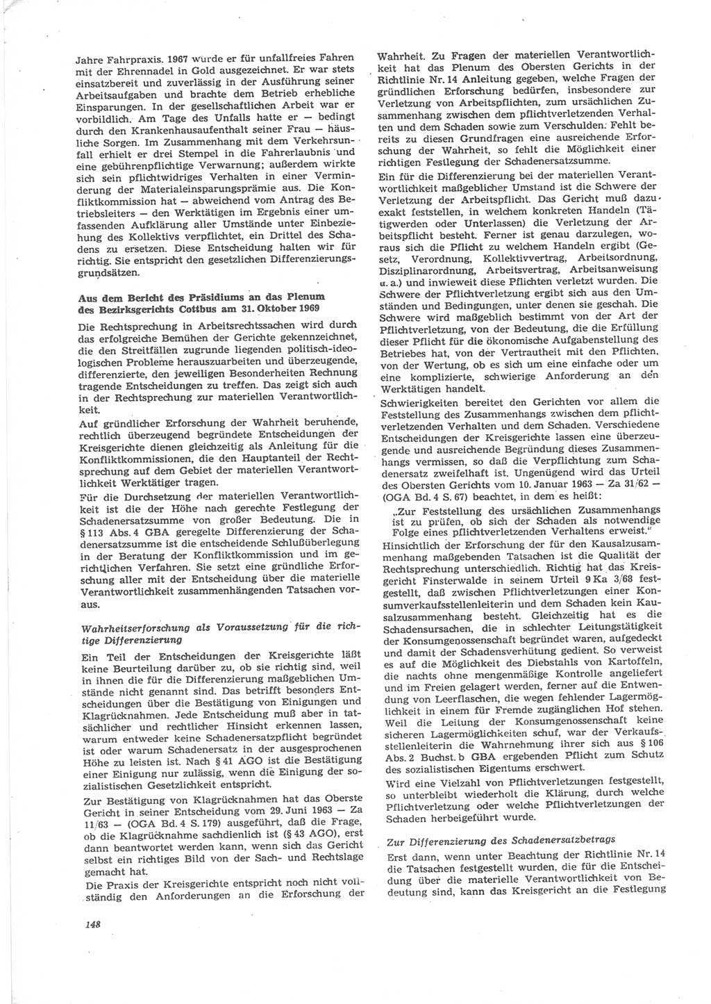 Neue Justiz (NJ), Zeitschrift für Recht und Rechtswissenschaft [Deutsche Demokratische Republik (DDR)], 24. Jahrgang 1970, Seite 148 (NJ DDR 1970, S. 148)