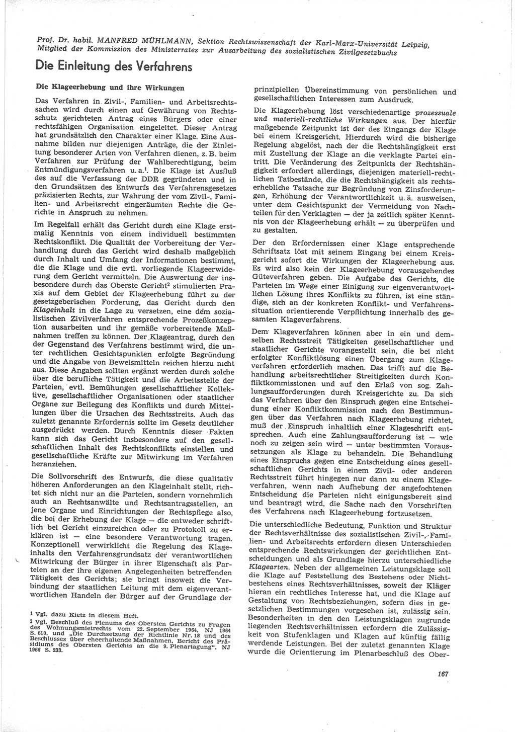 Neue Justiz (NJ), Zeitschrift für Recht und Rechtswissenschaft [Deutsche Demokratische Republik (DDR)], 24. Jahrgang 1970, Seite 167 (NJ DDR 1970, S. 167)