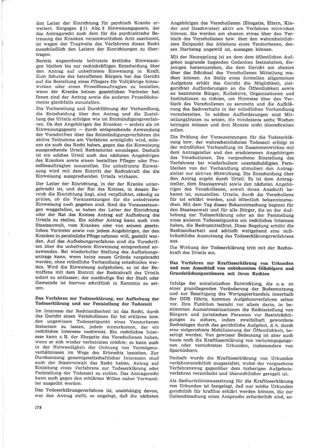 Neue Justiz (NJ), Zeitschrift für Recht und Rechtswissenschaft [Deutsche Demokratische Republik (DDR)], 24. Jahrgang 1970, Seite 178 (NJ DDR 1970, S. 178)