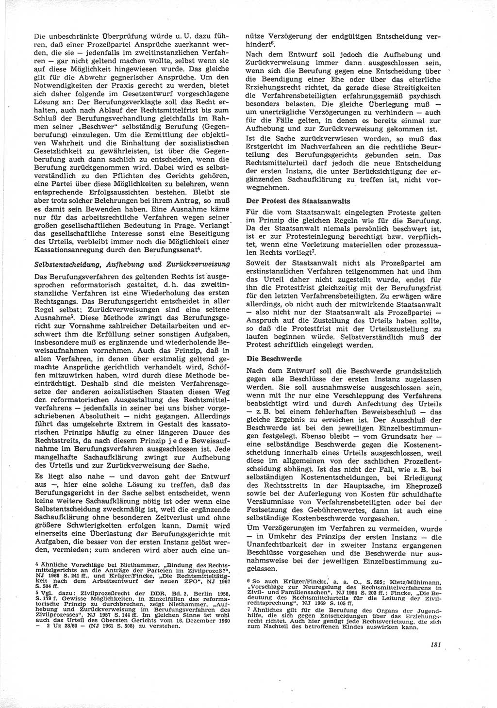 Neue Justiz (NJ), Zeitschrift für Recht und Rechtswissenschaft [Deutsche Demokratische Republik (DDR)], 24. Jahrgang 1970, Seite 181 (NJ DDR 1970, S. 181)