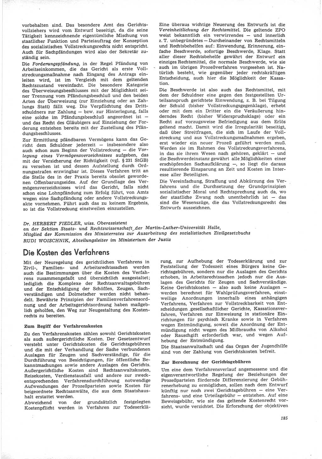 Neue Justiz (NJ), Zeitschrift für Recht und Rechtswissenschaft [Deutsche Demokratische Republik (DDR)], 24. Jahrgang 1970, Seite 185 (NJ DDR 1970, S. 185)