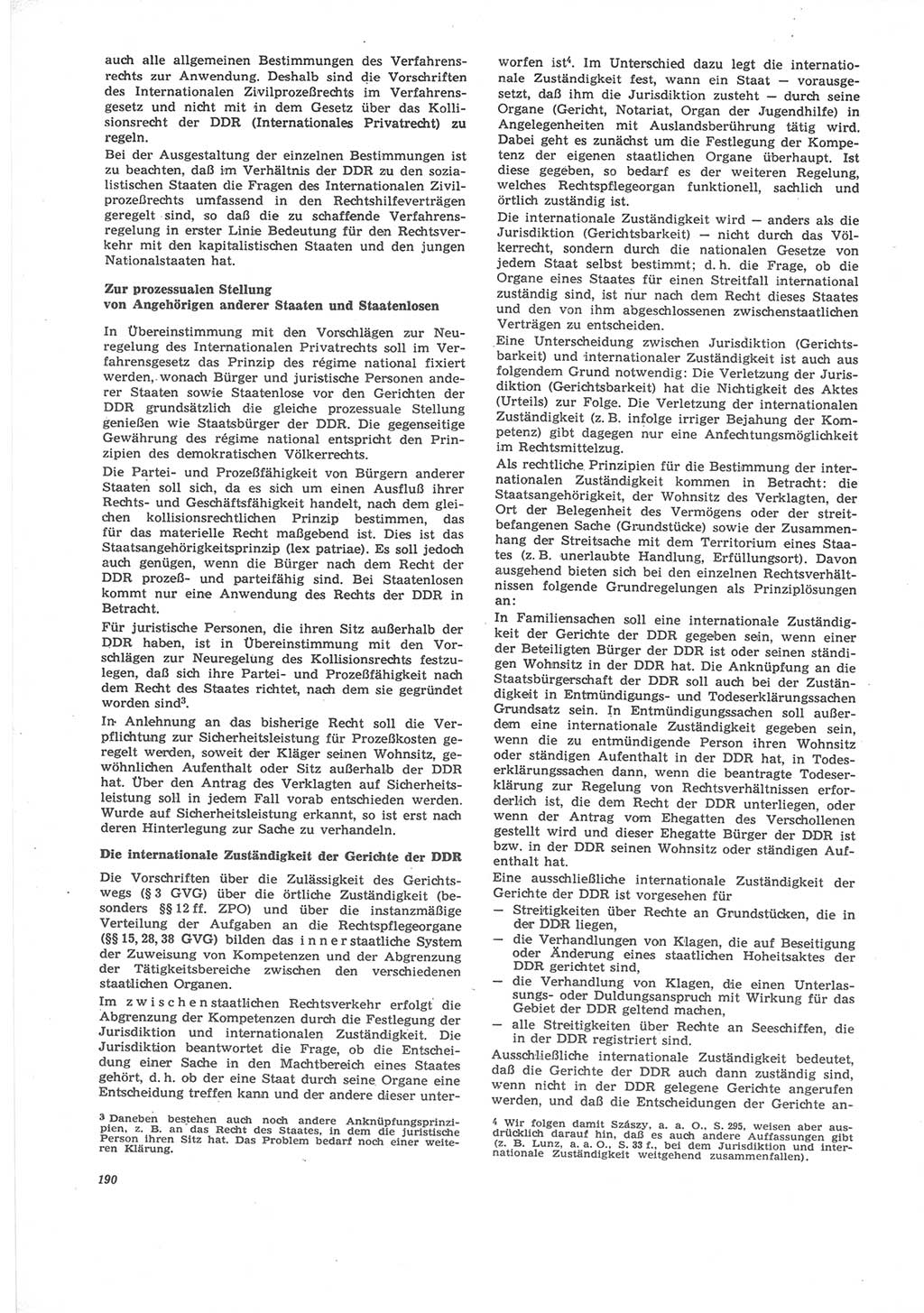 Neue Justiz (NJ), Zeitschrift für Recht und Rechtswissenschaft [Deutsche Demokratische Republik (DDR)], 24. Jahrgang 1970, Seite 190 (NJ DDR 1970, S. 190)