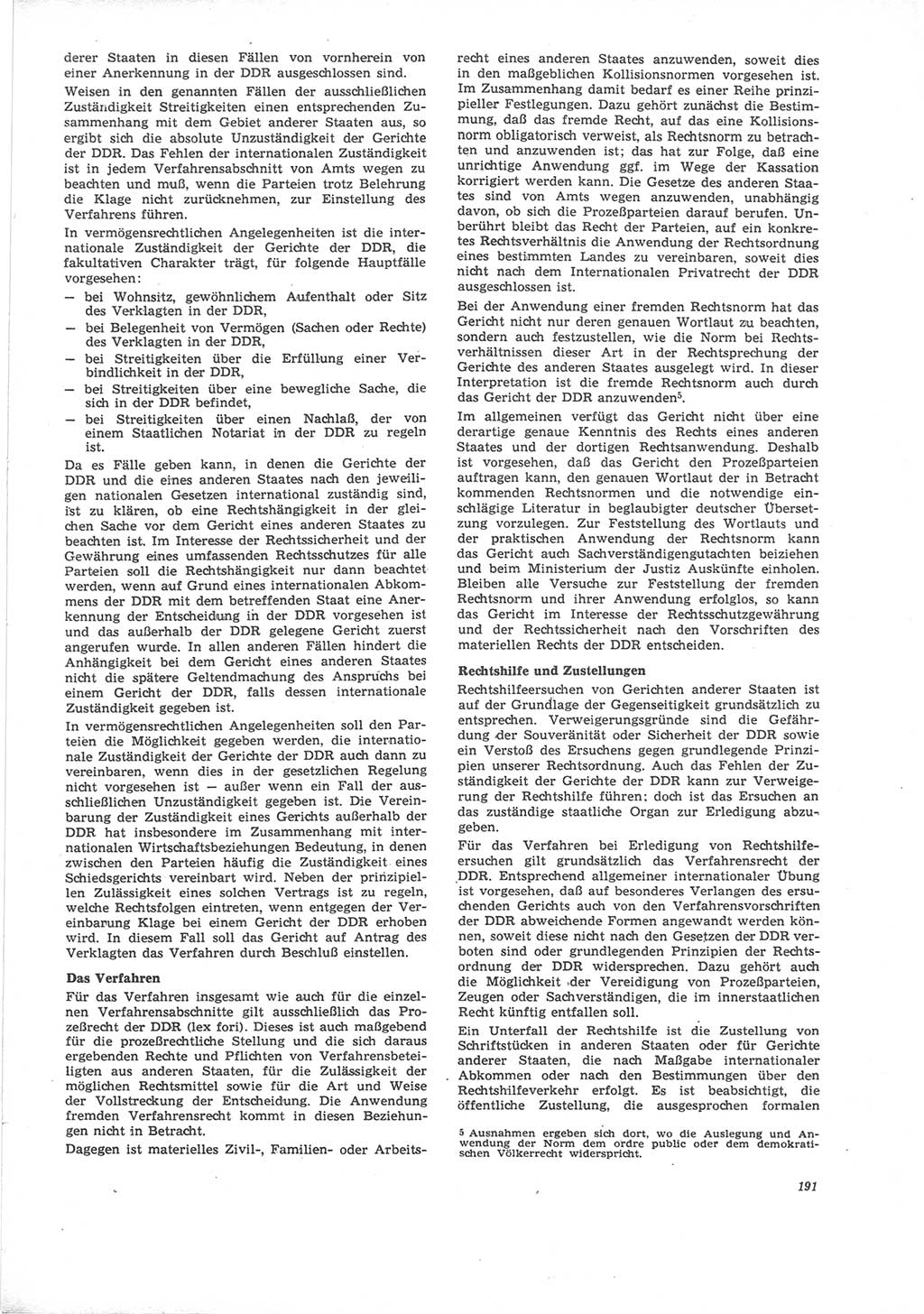 Neue Justiz (NJ), Zeitschrift für Recht und Rechtswissenschaft [Deutsche Demokratische Republik (DDR)], 24. Jahrgang 1970, Seite 191 (NJ DDR 1970, S. 191)