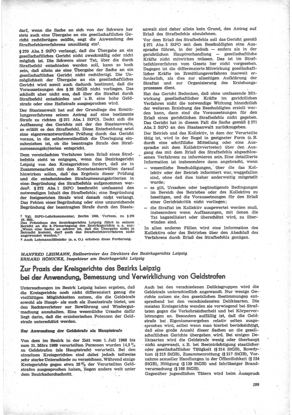 Neue Justiz (NJ), Zeitschrift für Recht und Rechtswissenschaft [Deutsche Demokratische Republik (DDR)], 24. Jahrgang 1970, Seite 199 (NJ DDR 1970, S. 199)
