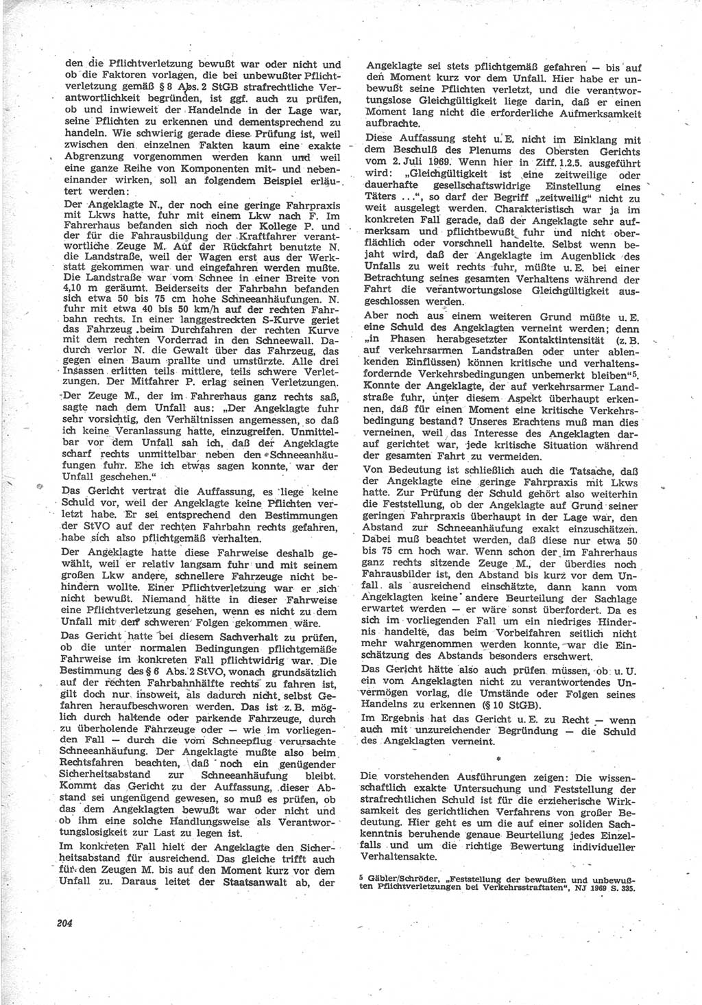 Neue Justiz (NJ), Zeitschrift für Recht und Rechtswissenschaft [Deutsche Demokratische Republik (DDR)], 24. Jahrgang 1970, Seite 204 (NJ DDR 1970, S. 204)