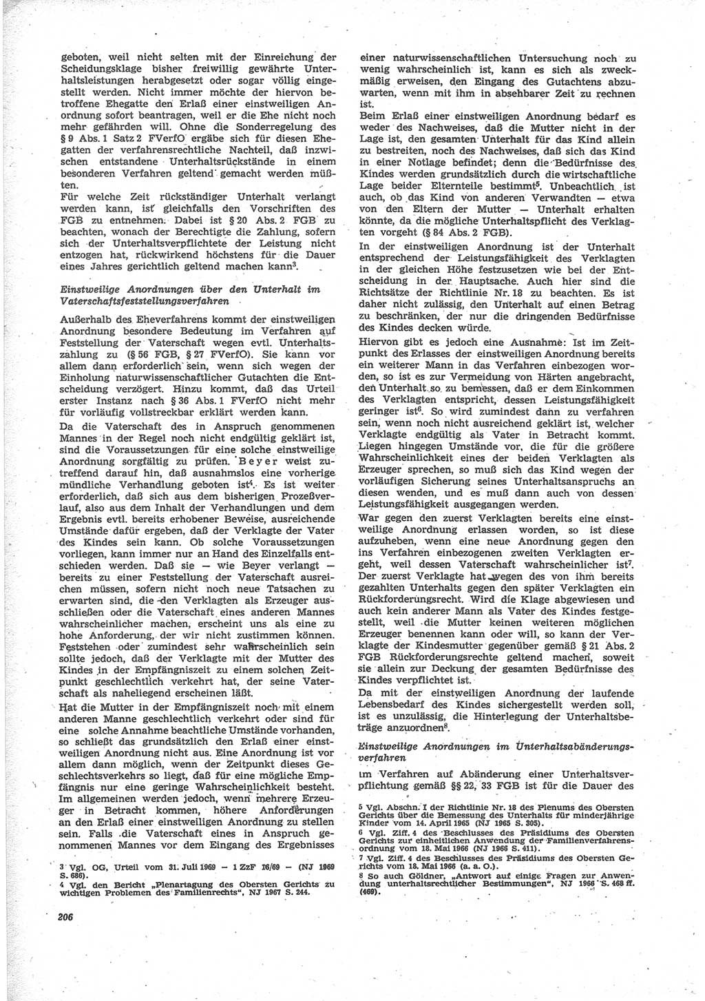 Neue Justiz (NJ), Zeitschrift für Recht und Rechtswissenschaft [Deutsche Demokratische Republik (DDR)], 24. Jahrgang 1970, Seite 206 (NJ DDR 1970, S. 206)