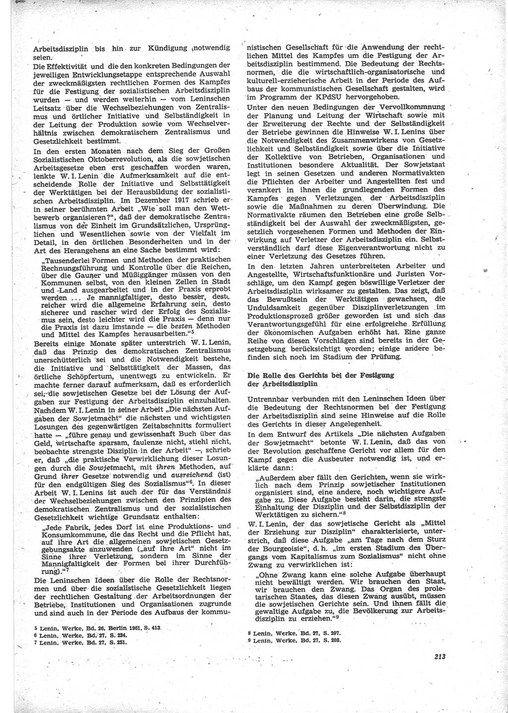 Neue Justiz (NJ), Zeitschrift für Recht und Rechtswissenschaft [Deutsche Demokratische Republik (DDR)], 24. Jahrgang 1970, Seite 213 (NJ DDR 1970, S. 213)