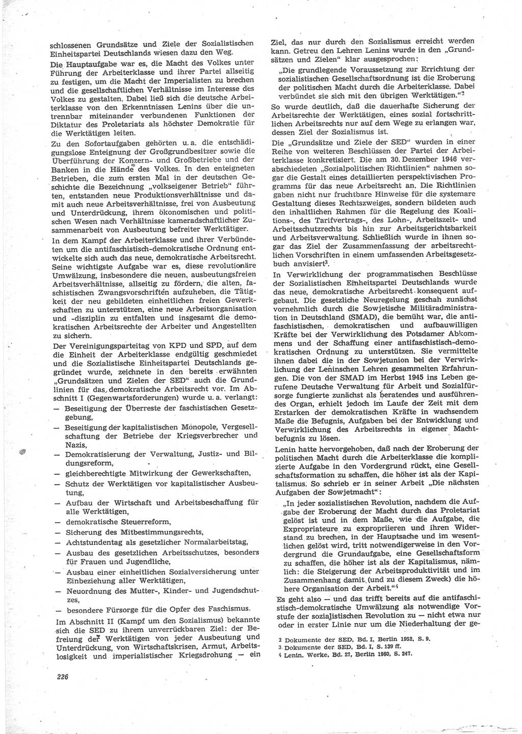 Neue Justiz (NJ), Zeitschrift für Recht und Rechtswissenschaft [Deutsche Demokratische Republik (DDR)], 24. Jahrgang 1970, Seite 226 (NJ DDR 1970, S. 226)