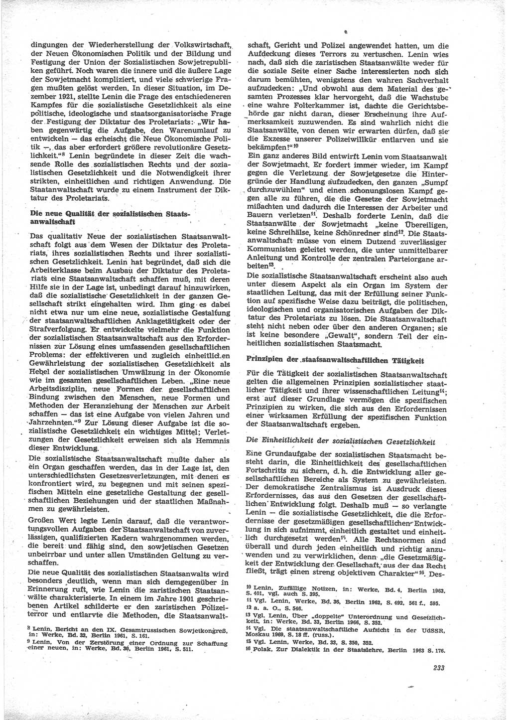 Neue Justiz (NJ), Zeitschrift für Recht und Rechtswissenschaft [Deutsche Demokratische Republik (DDR)], 24. Jahrgang 1970, Seite 233 (NJ DDR 1970, S. 233)