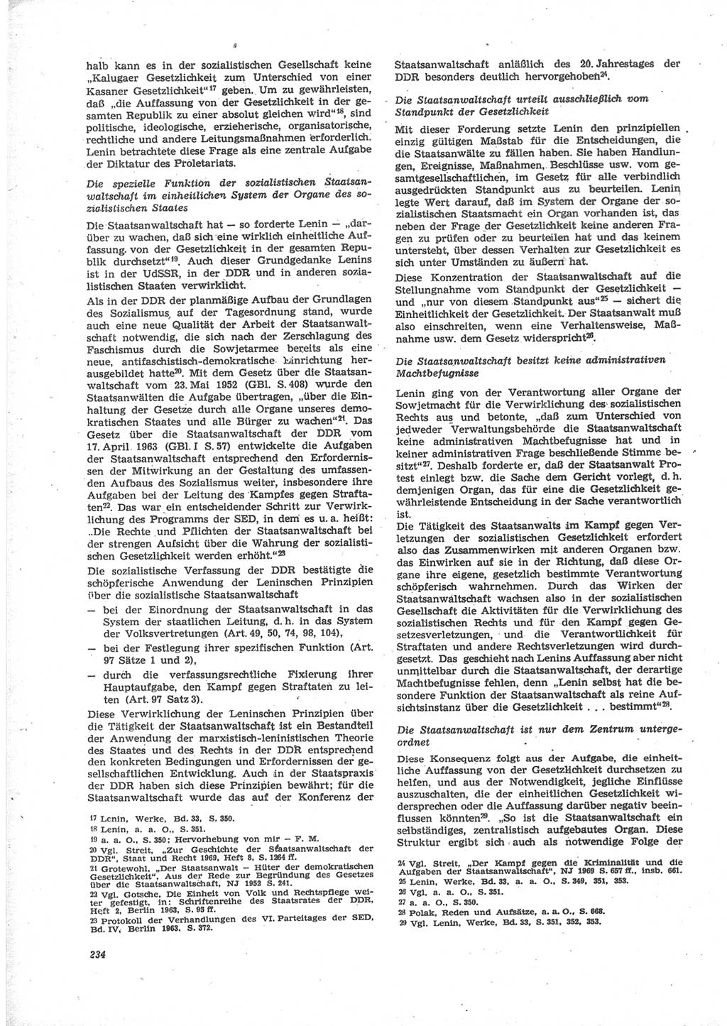 Neue Justiz (NJ), Zeitschrift für Recht und Rechtswissenschaft [Deutsche Demokratische Republik (DDR)], 24. Jahrgang 1970, Seite 234 (NJ DDR 1970, S. 234)