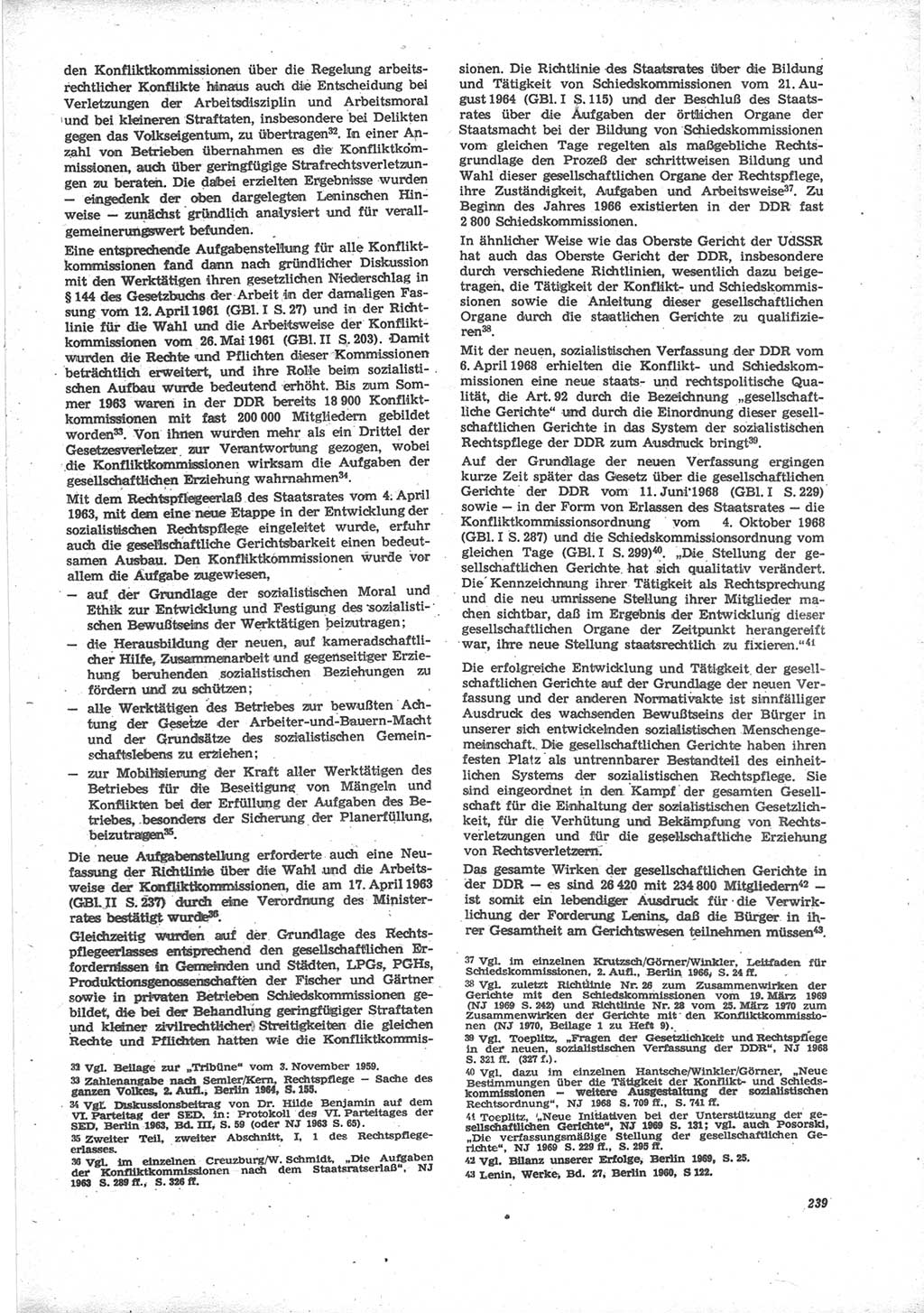 Neue Justiz (NJ), Zeitschrift für Recht und Rechtswissenschaft [Deutsche Demokratische Republik (DDR)], 24. Jahrgang 1970, Seite 239 (NJ DDR 1970, S. 239)
