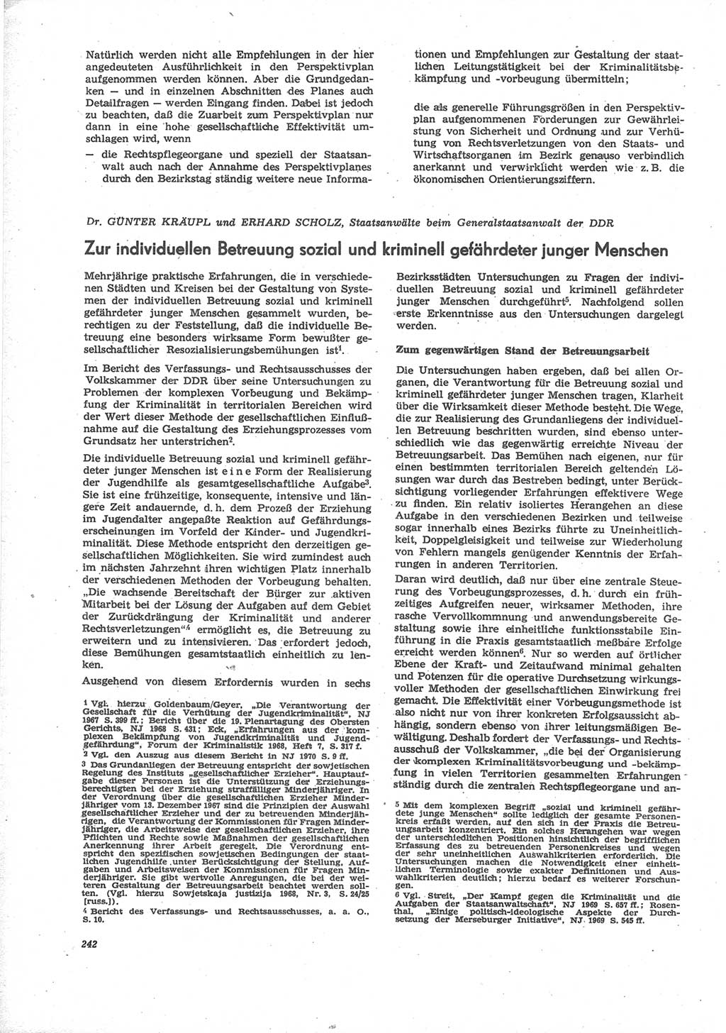 Neue Justiz (NJ), Zeitschrift für Recht und Rechtswissenschaft [Deutsche Demokratische Republik (DDR)], 24. Jahrgang 1970, Seite 242 (NJ DDR 1970, S. 242)