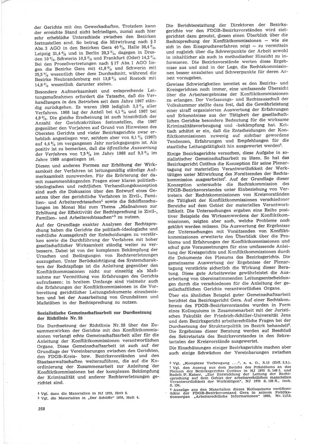 Neue Justiz (NJ), Zeitschrift für Recht und Rechtswissenschaft [Deutsche Demokratische Republik (DDR)], 24. Jahrgang 1970, Seite 258 (NJ DDR 1970, S. 258)