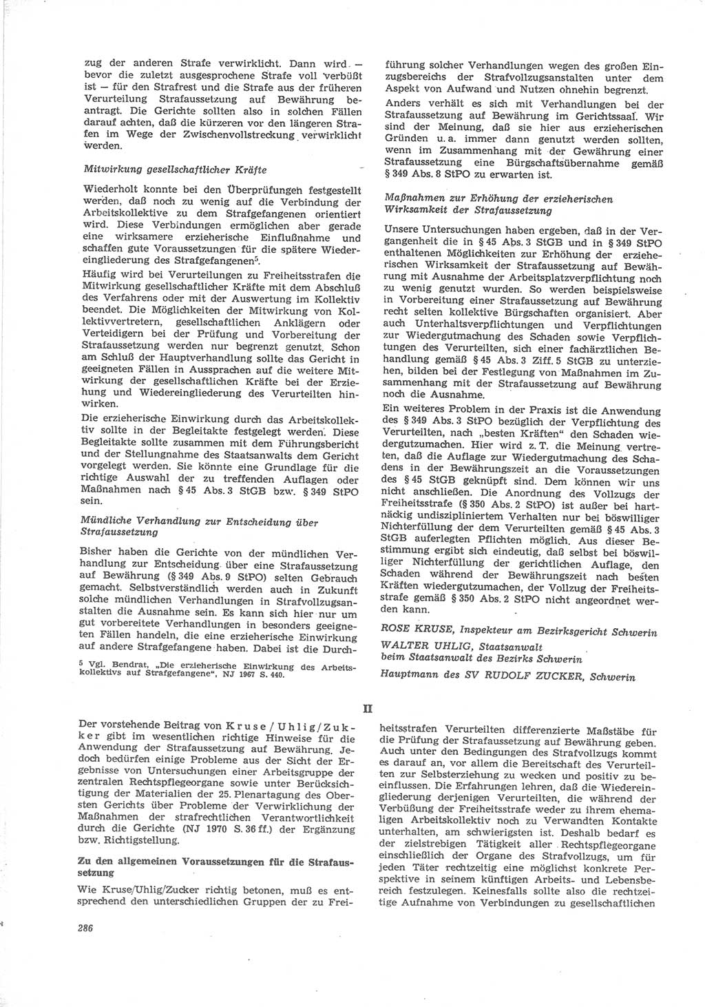 Neue Justiz (NJ), Zeitschrift für Recht und Rechtswissenschaft [Deutsche Demokratische Republik (DDR)], 24. Jahrgang 1970, Seite 286 (NJ DDR 1970, S. 286)