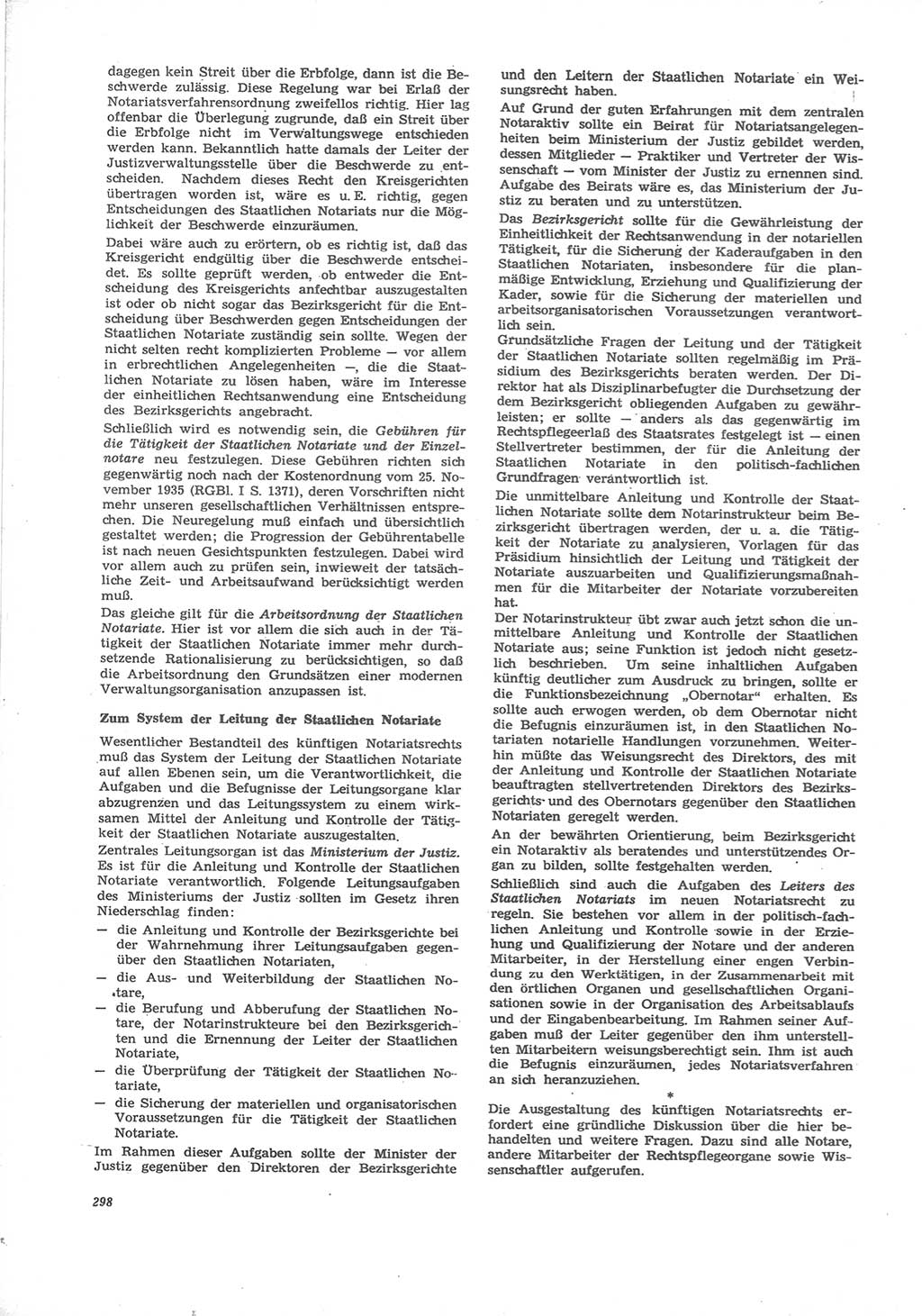 Neue Justiz (NJ), Zeitschrift für Recht und Rechtswissenschaft [Deutsche Demokratische Republik (DDR)], 24. Jahrgang 1970, Seite 298 (NJ DDR 1970, S. 298)