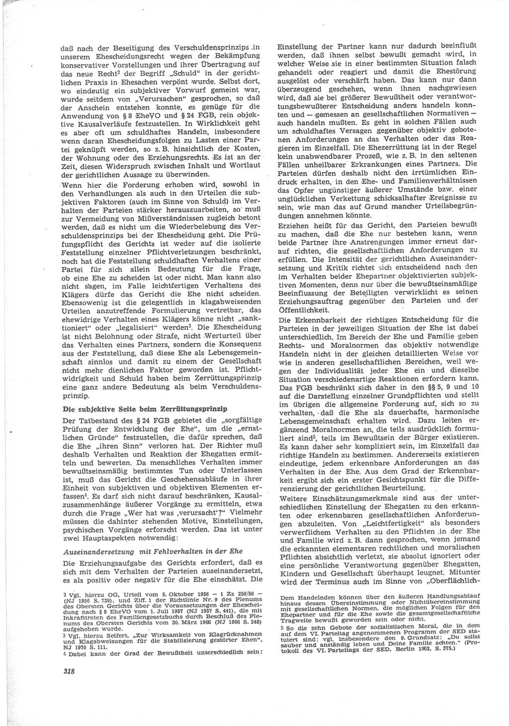 Neue Justiz (NJ), Zeitschrift für Recht und Rechtswissenschaft [Deutsche Demokratische Republik (DDR)], 24. Jahrgang 1970, Seite 318 (NJ DDR 1970, S. 318)