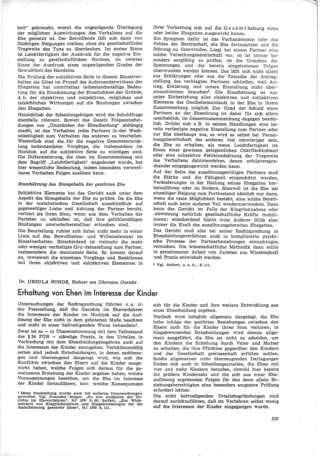 Neue Justiz (NJ), Zeitschrift für Recht und Rechtswissenschaft [Deutsche Demokratische Republik (DDR)], 24. Jahrgang 1970, Seite 319 (NJ DDR 1970, S. 319)
