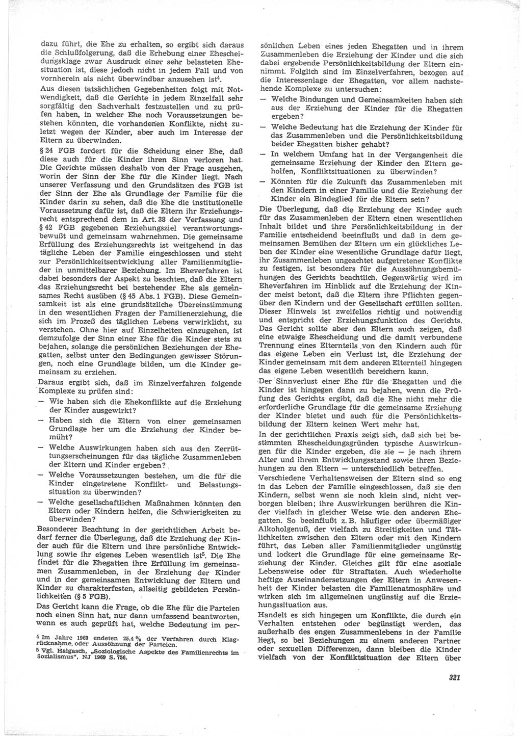 Neue Justiz (NJ), Zeitschrift für Recht und Rechtswissenschaft [Deutsche Demokratische Republik (DDR)], 24. Jahrgang 1970, Seite 321 (NJ DDR 1970, S. 321)