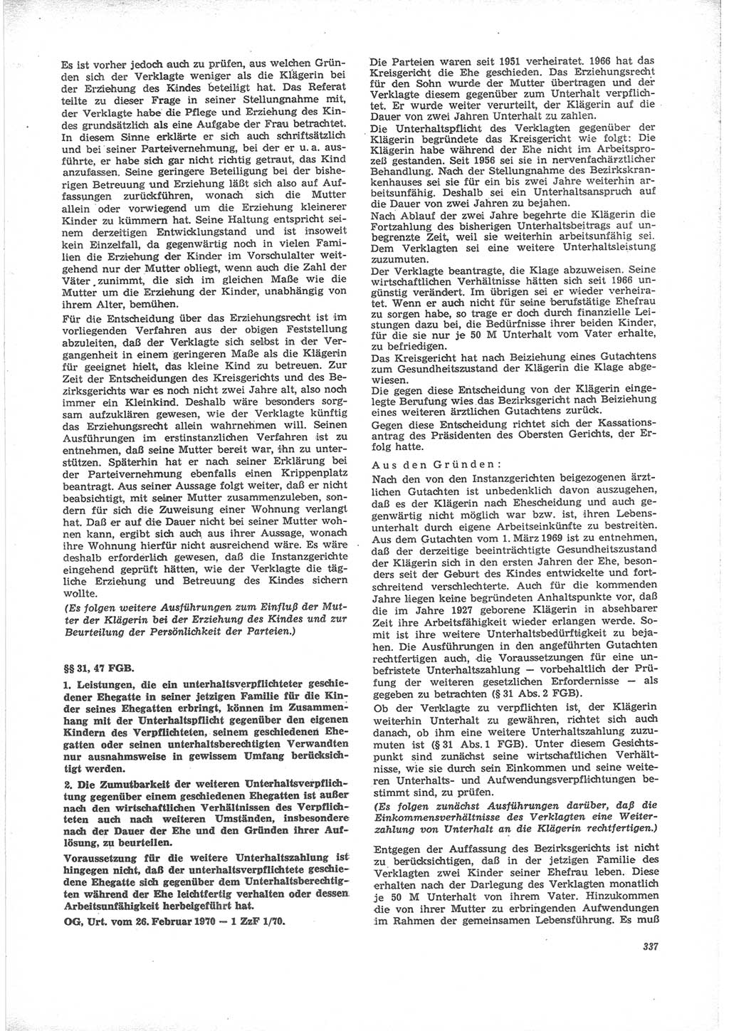 Neue Justiz (NJ), Zeitschrift für Recht und Rechtswissenschaft [Deutsche Demokratische Republik (DDR)], 24. Jahrgang 1970, Seite 337 (NJ DDR 1970, S. 337)