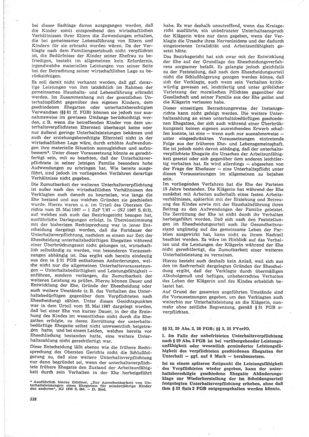 Neue Justiz (NJ), Zeitschrift für Recht und Rechtswissenschaft [Deutsche Demokratische Republik (DDR)], 24. Jahrgang 1970, Seite 338 (NJ DDR 1970, S. 338)