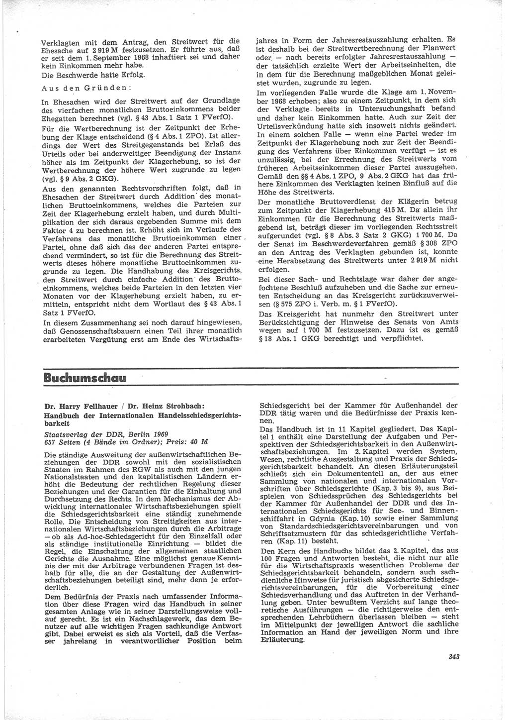 Neue Justiz (NJ), Zeitschrift für Recht und Rechtswissenschaft [Deutsche Demokratische Republik (DDR)], 24. Jahrgang 1970, Seite 343 (NJ DDR 1970, S. 343)