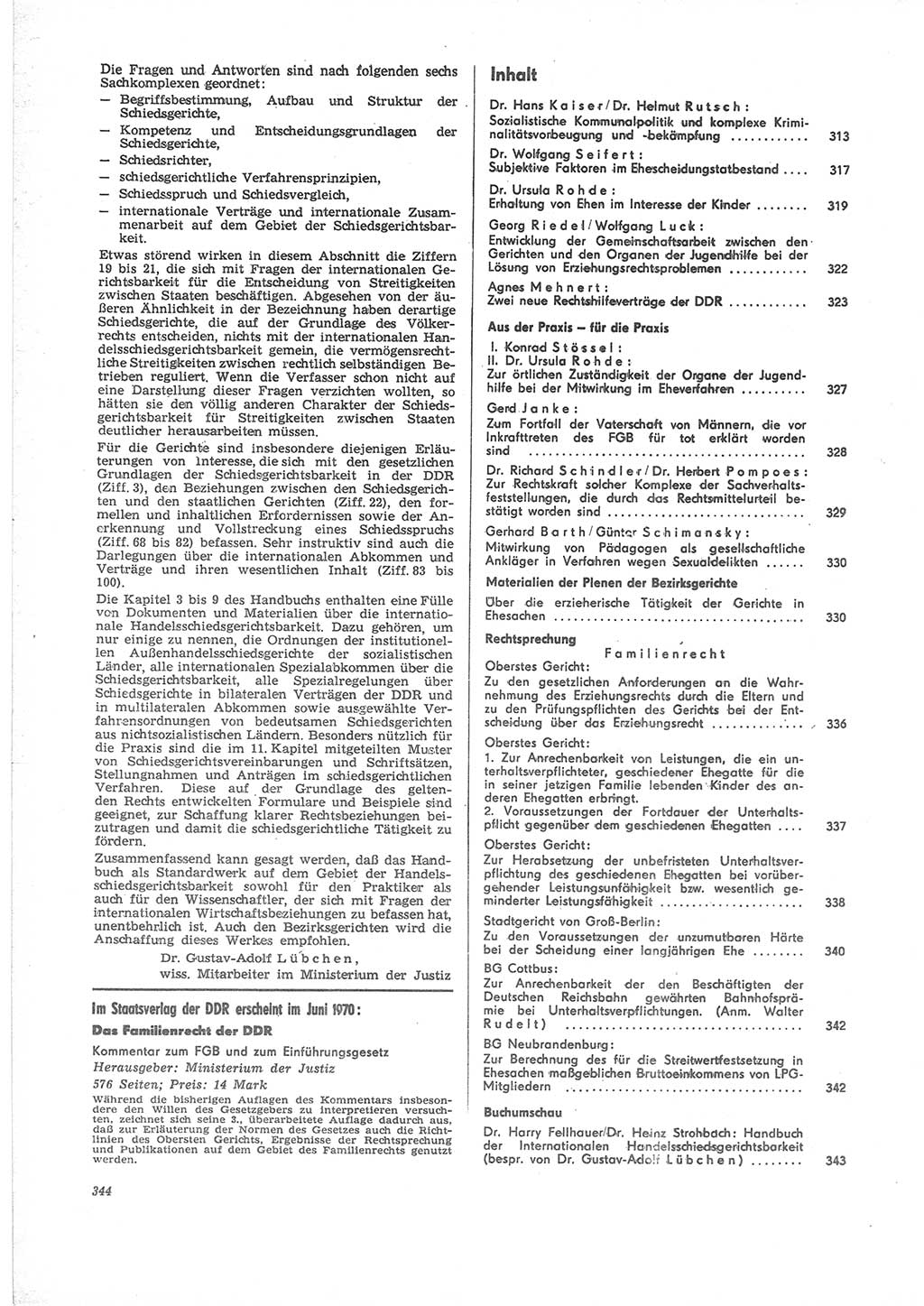 Neue Justiz (NJ), Zeitschrift für Recht und Rechtswissenschaft [Deutsche Demokratische Republik (DDR)], 24. Jahrgang 1970, Seite 344 (NJ DDR 1970, S. 344)