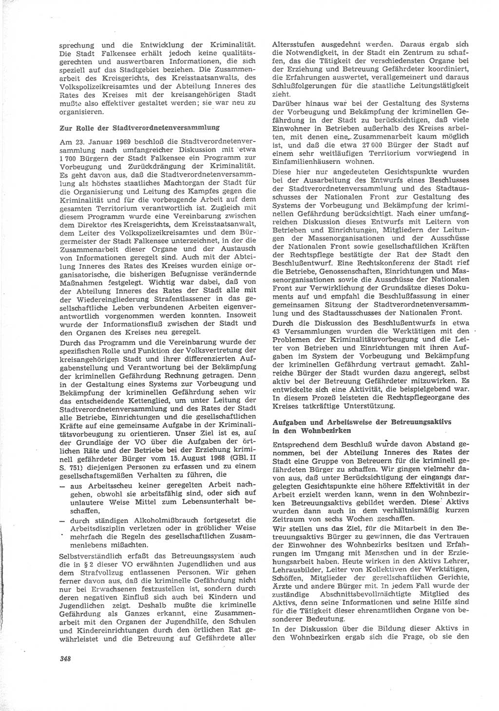 Neue Justiz (NJ), Zeitschrift für Recht und Rechtswissenschaft [Deutsche Demokratische Republik (DDR)], 24. Jahrgang 1970, Seite 348 (NJ DDR 1970, S. 348)