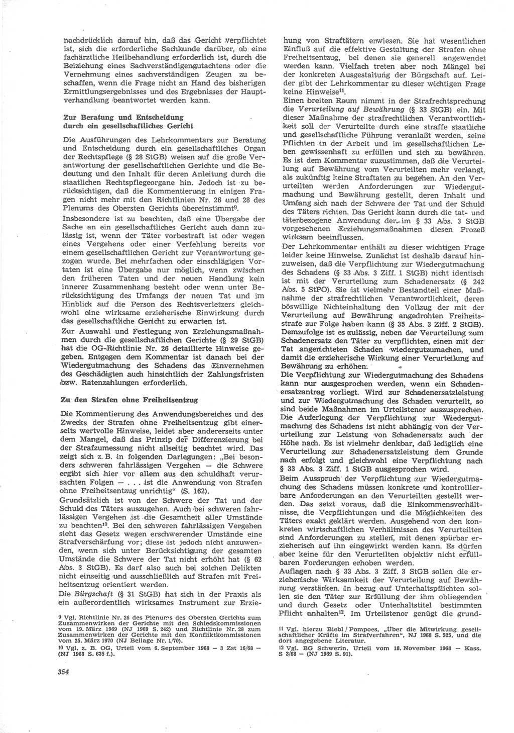 Neue Justiz (NJ), Zeitschrift für Recht und Rechtswissenschaft [Deutsche Demokratische Republik (DDR)], 24. Jahrgang 1970, Seite 354 (NJ DDR 1970, S. 354)