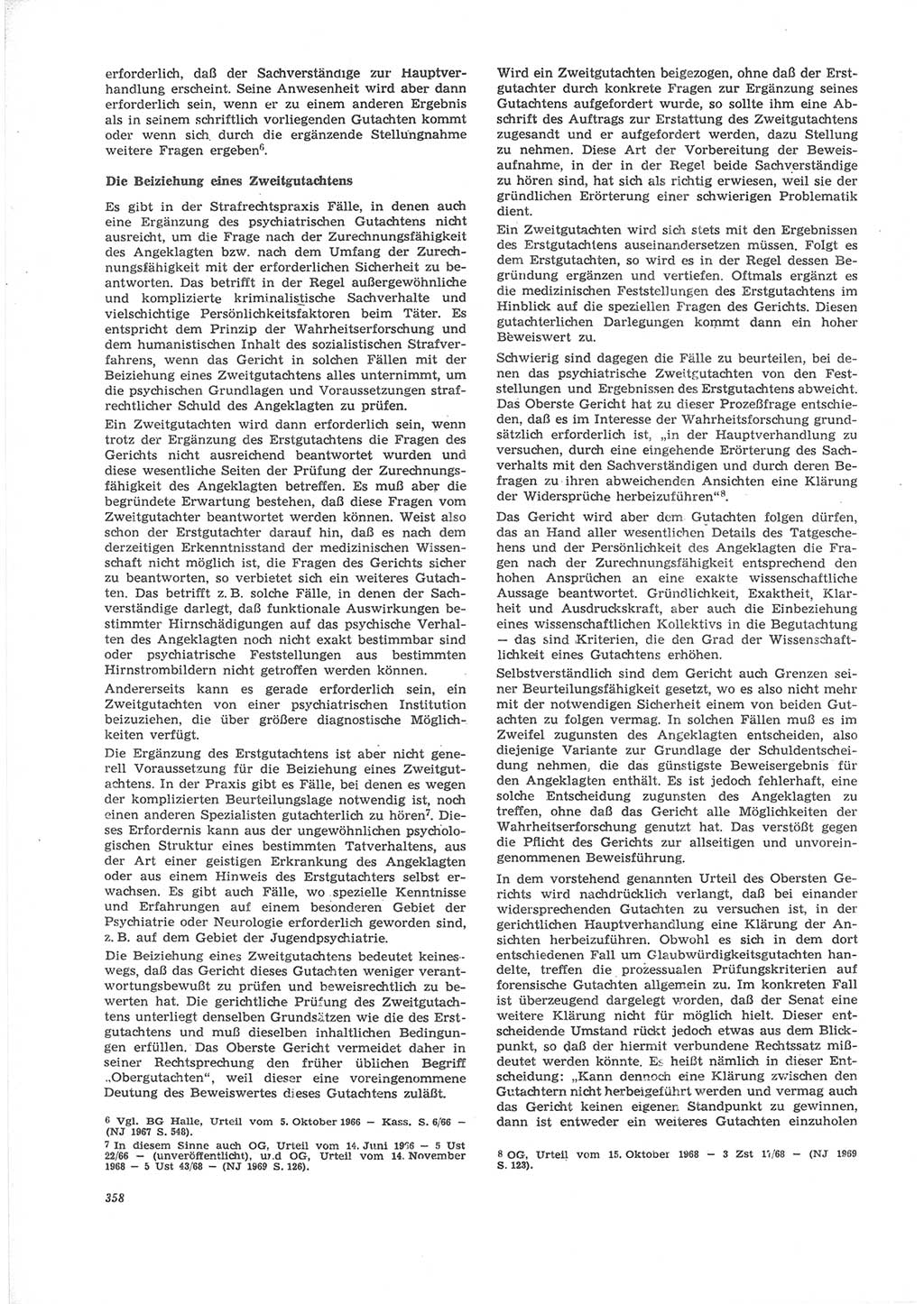 Neue Justiz (NJ), Zeitschrift für Recht und Rechtswissenschaft [Deutsche Demokratische Republik (DDR)], 24. Jahrgang 1970, Seite 358 (NJ DDR 1970, S. 358)