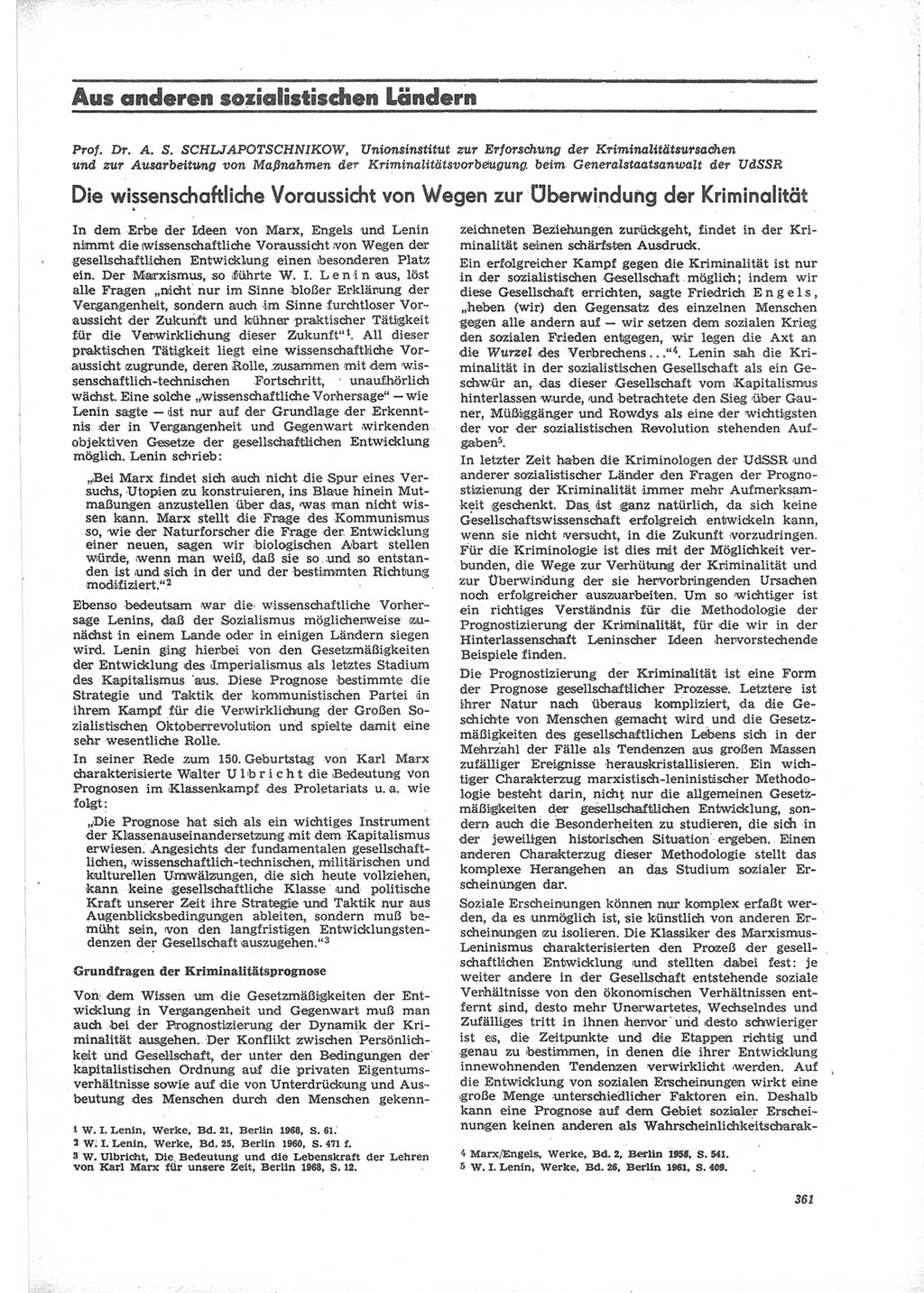 Neue Justiz (NJ), Zeitschrift für Recht und Rechtswissenschaft [Deutsche Demokratische Republik (DDR)], 24. Jahrgang 1970, Seite 361 (NJ DDR 1970, S. 361)