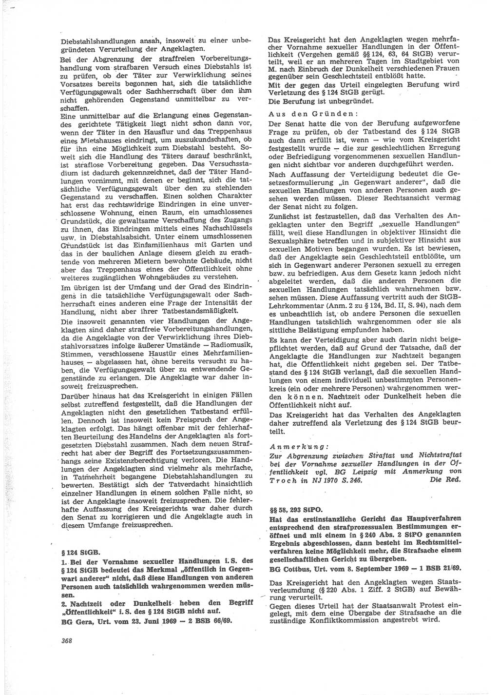 Neue Justiz (NJ), Zeitschrift für Recht und Rechtswissenschaft [Deutsche Demokratische Republik (DDR)], 24. Jahrgang 1970, Seite 368 (NJ DDR 1970, S. 368)