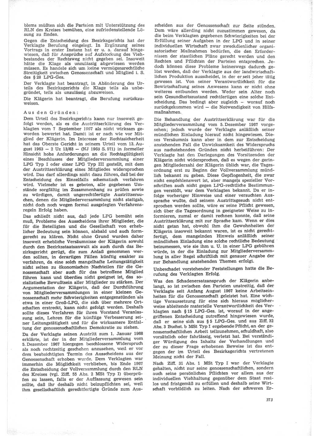 Neue Justiz (NJ), Zeitschrift für Recht und Rechtswissenschaft [Deutsche Demokratische Republik (DDR)], 24. Jahrgang 1970, Seite 373 (NJ DDR 1970, S. 373)