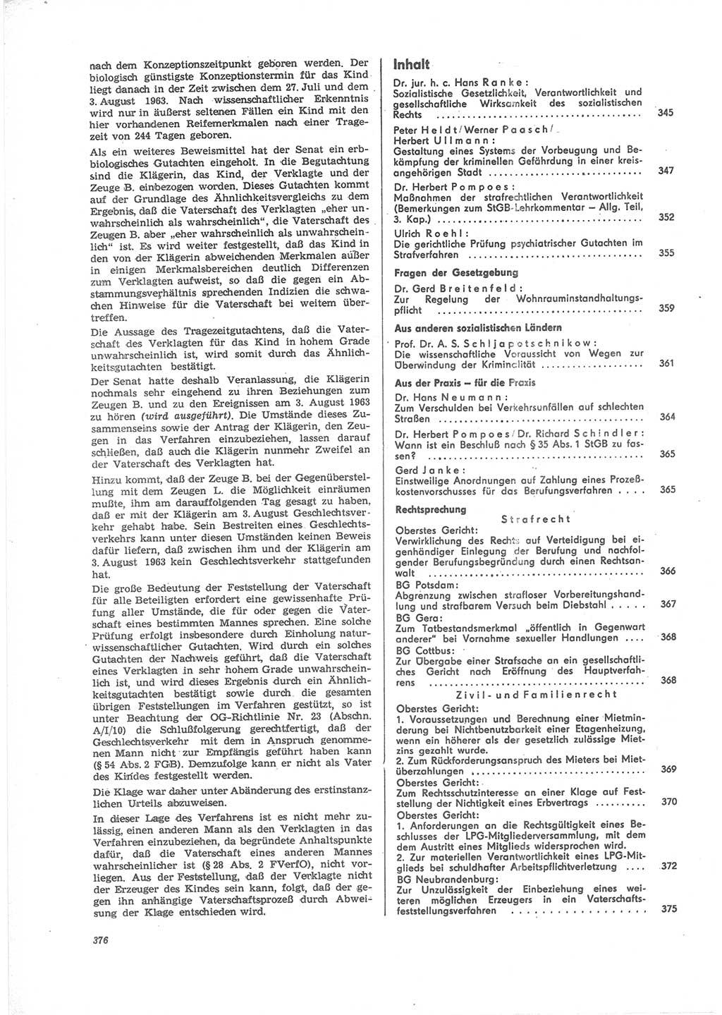 Neue Justiz (NJ), Zeitschrift für Recht und Rechtswissenschaft [Deutsche Demokratische Republik (DDR)], 24. Jahrgang 1970, Seite 376 (NJ DDR 1970, S. 376)