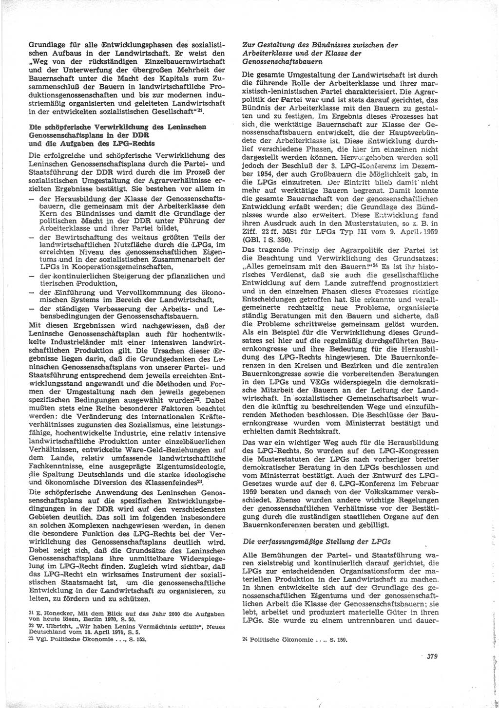 Neue Justiz (NJ), Zeitschrift für Recht und Rechtswissenschaft [Deutsche Demokratische Republik (DDR)], 24. Jahrgang 1970, Seite 379 (NJ DDR 1970, S. 379)