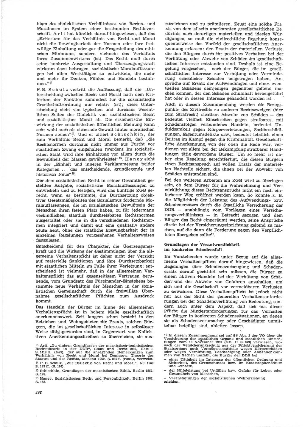 Neue Justiz (NJ), Zeitschrift für Recht und Rechtswissenschaft [Deutsche Demokratische Republik (DDR)], 24. Jahrgang 1970, Seite 392 (NJ DDR 1970, S. 392)