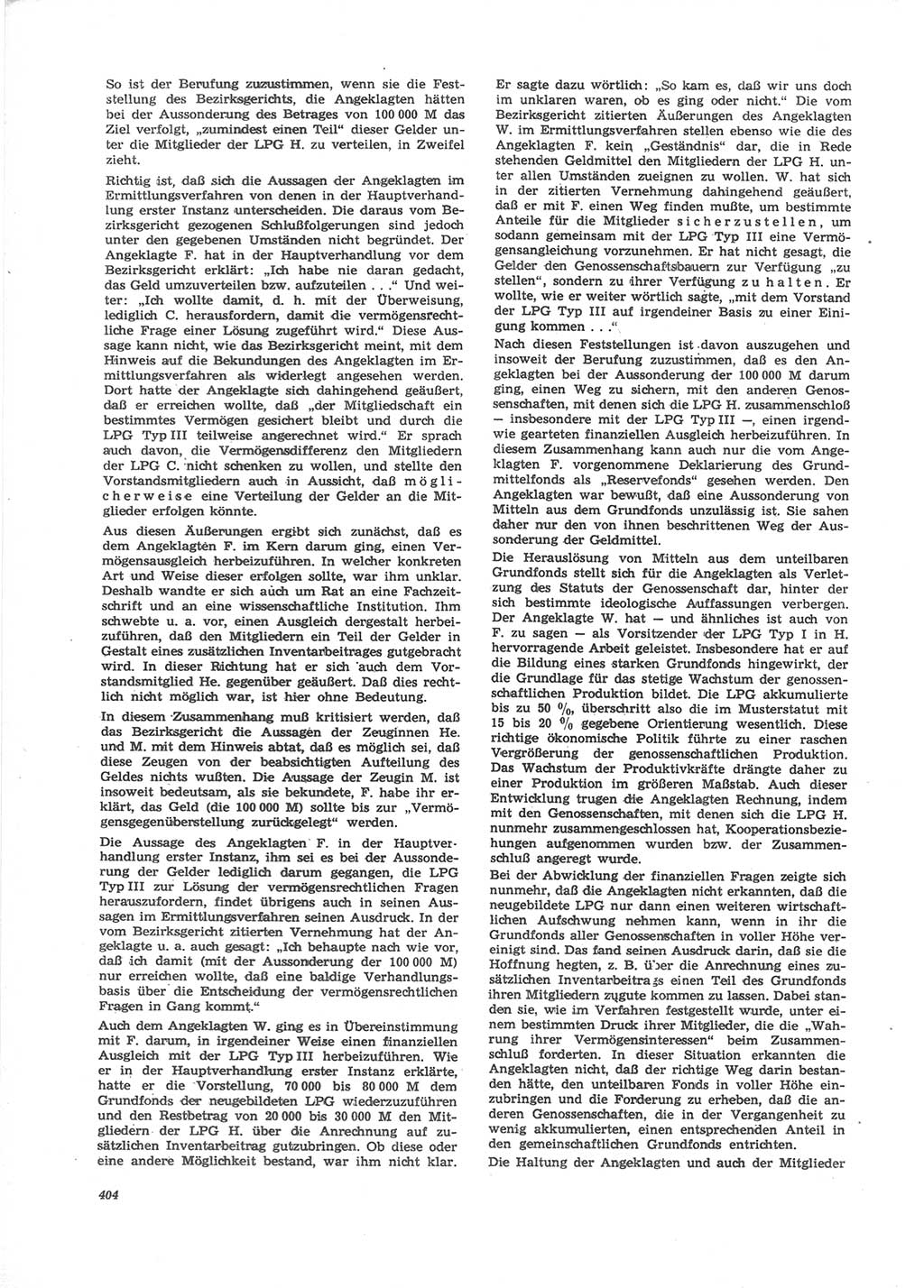 Neue Justiz (NJ), Zeitschrift für Recht und Rechtswissenschaft [Deutsche Demokratische Republik (DDR)], 24. Jahrgang 1970, Seite 404 (NJ DDR 1970, S. 404)