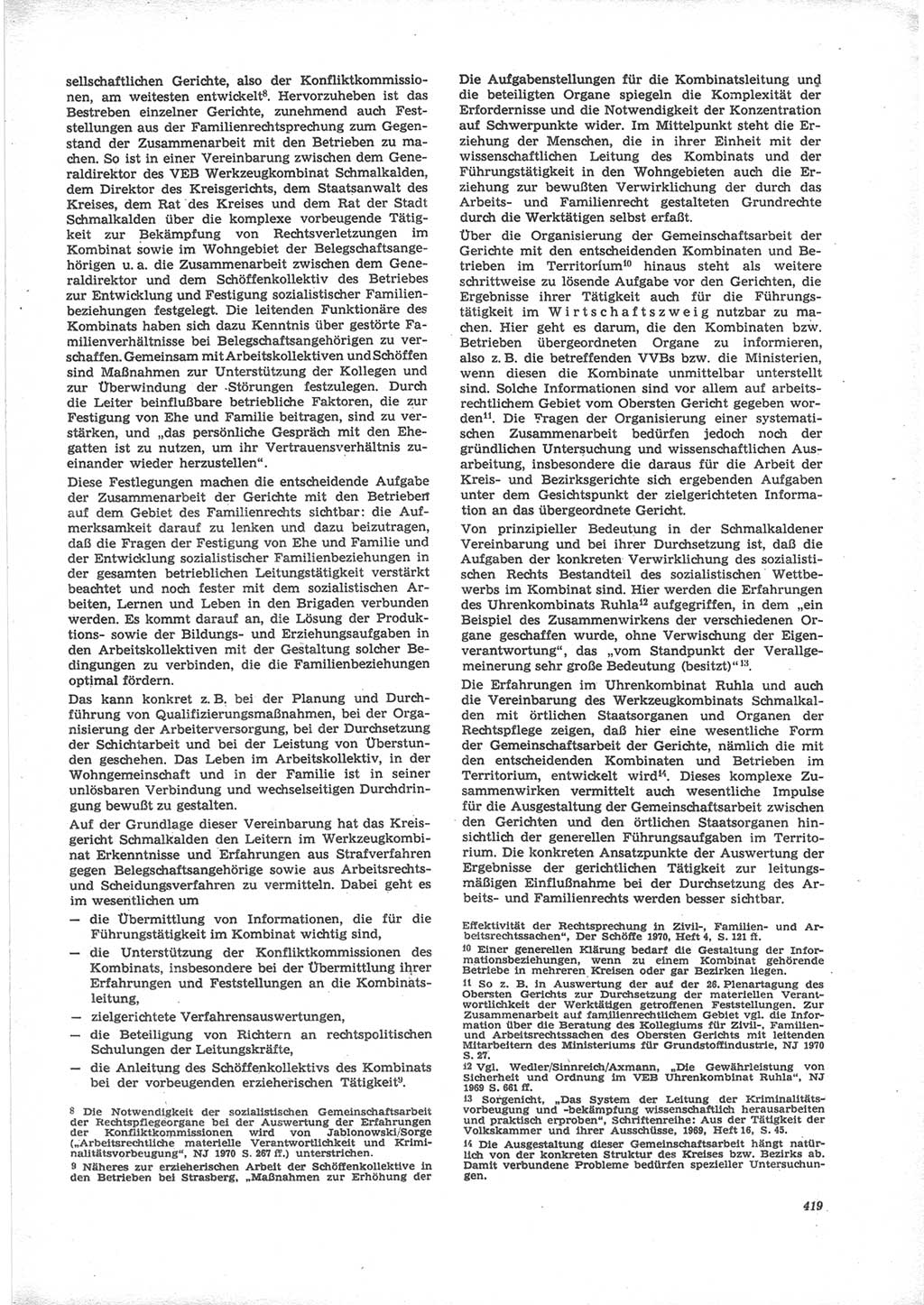 Neue Justiz (NJ), Zeitschrift für Recht und Rechtswissenschaft [Deutsche Demokratische Republik (DDR)], 24. Jahrgang 1970, Seite 419 (NJ DDR 1970, S. 419)