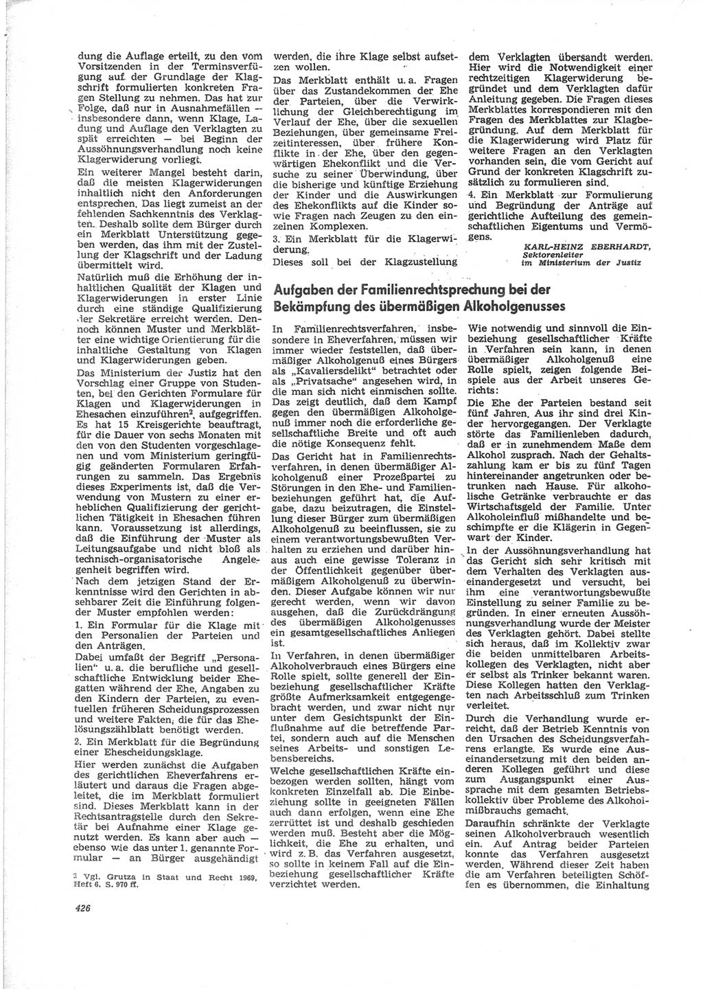 Neue Justiz (NJ), Zeitschrift für Recht und Rechtswissenschaft [Deutsche Demokratische Republik (DDR)], 24. Jahrgang 1970, Seite 426 (NJ DDR 1970, S. 426)