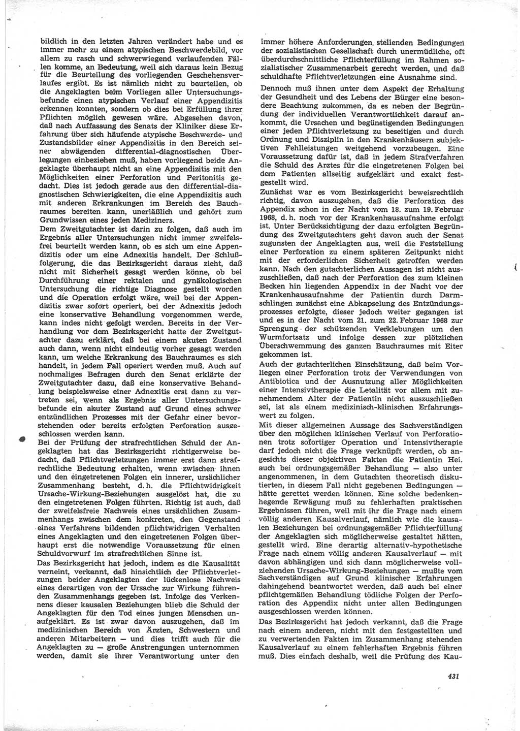 Neue Justiz (NJ), Zeitschrift für Recht und Rechtswissenschaft [Deutsche Demokratische Republik (DDR)], 24. Jahrgang 1970, Seite 431 (NJ DDR 1970, S. 431)