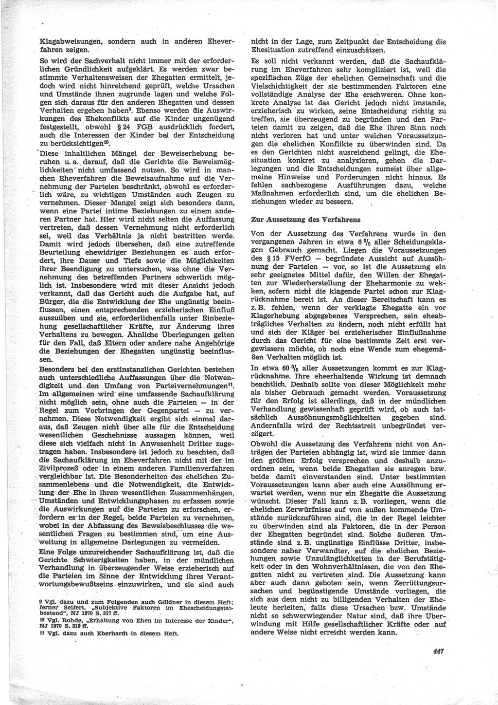 Neue Justiz (NJ), Zeitschrift für Recht und Rechtswissenschaft [Deutsche Demokratische Republik (DDR)], 24. Jahrgang 1970, Seite 447 (NJ DDR 1970, S. 447)