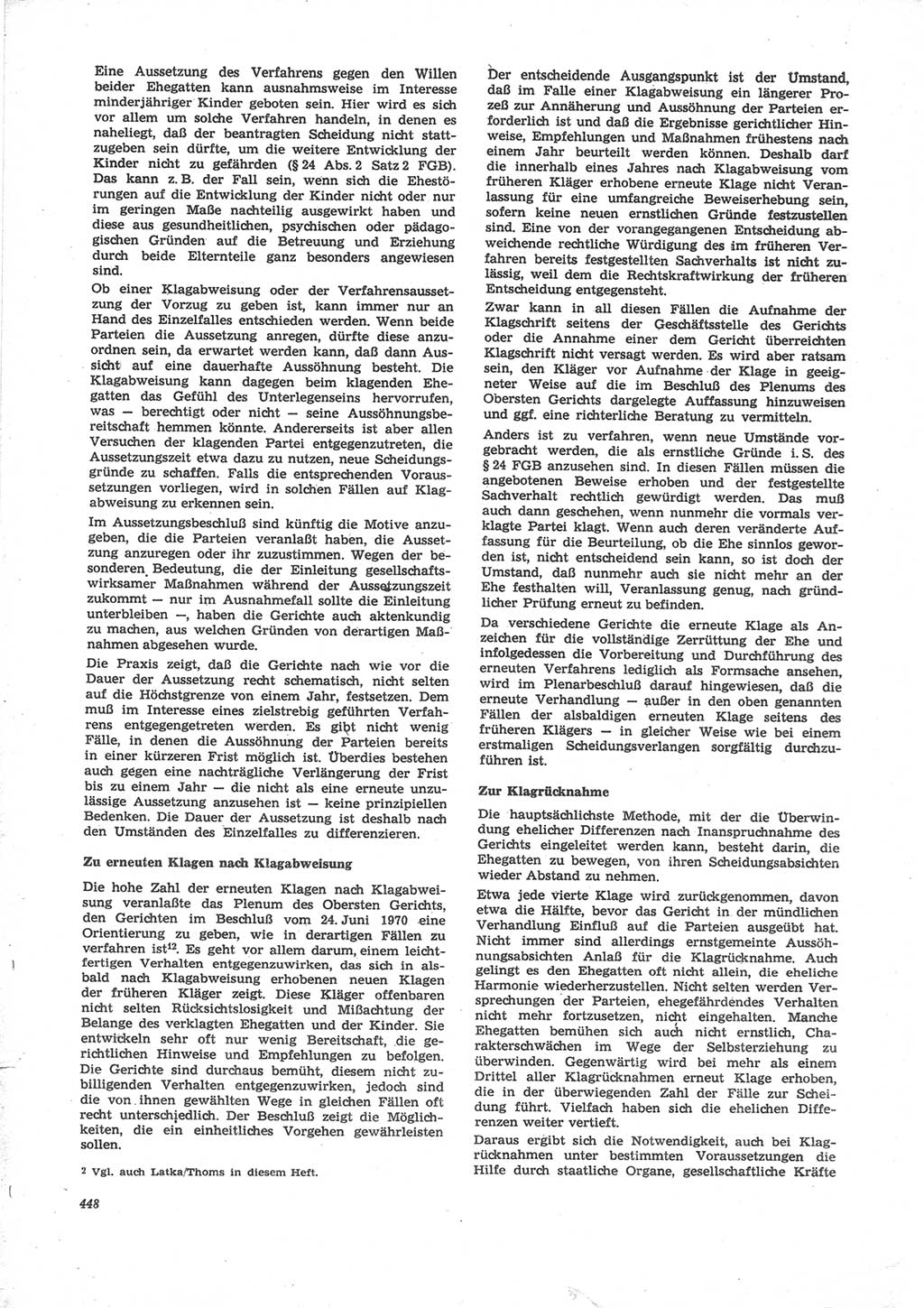 Neue Justiz (NJ), Zeitschrift für Recht und Rechtswissenschaft [Deutsche Demokratische Republik (DDR)], 24. Jahrgang 1970, Seite 448 (NJ DDR 1970, S. 448)