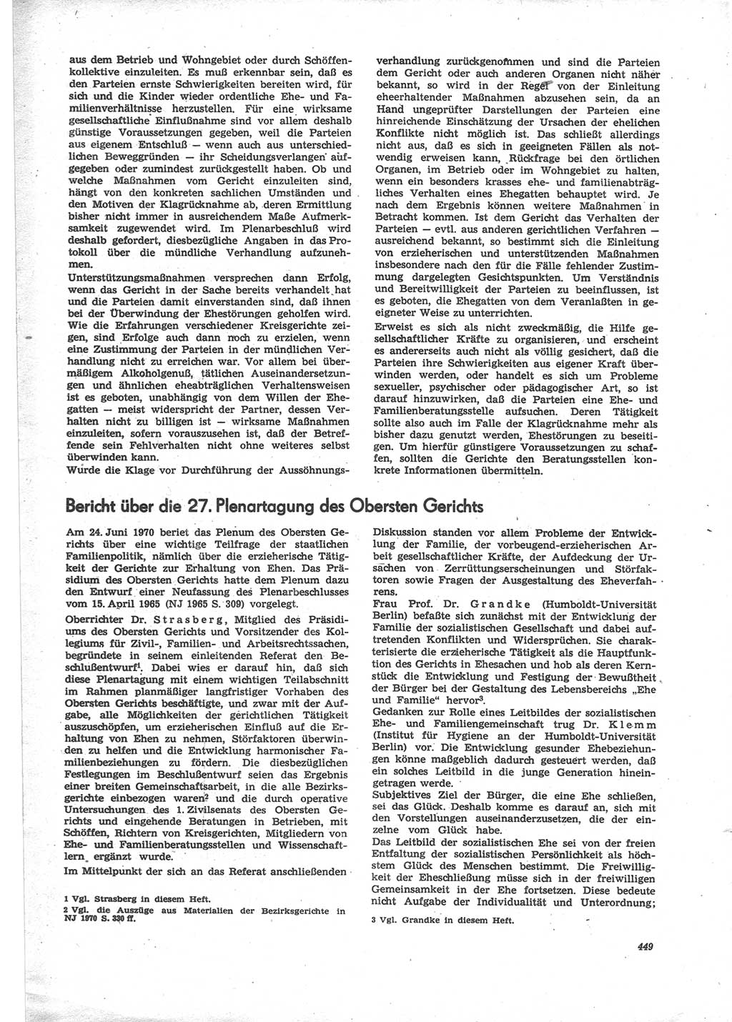 Neue Justiz (NJ), Zeitschrift für Recht und Rechtswissenschaft [Deutsche Demokratische Republik (DDR)], 24. Jahrgang 1970, Seite 449 (NJ DDR 1970, S. 449)
