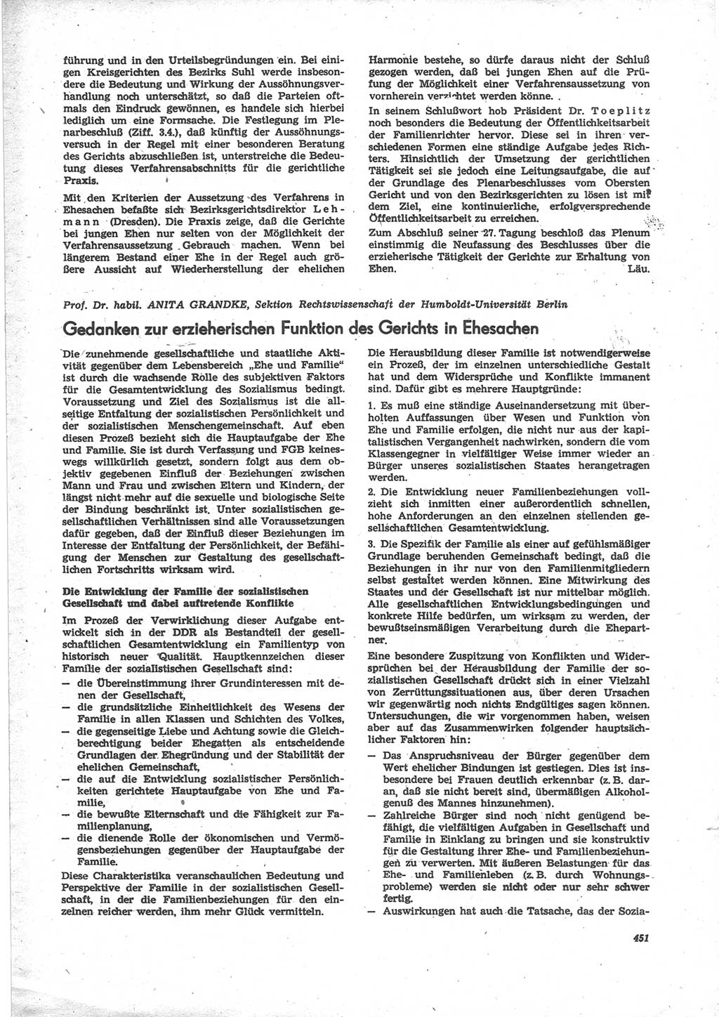 Neue Justiz (NJ), Zeitschrift für Recht und Rechtswissenschaft [Deutsche Demokratische Republik (DDR)], 24. Jahrgang 1970, Seite 451 (NJ DDR 1970, S. 451)