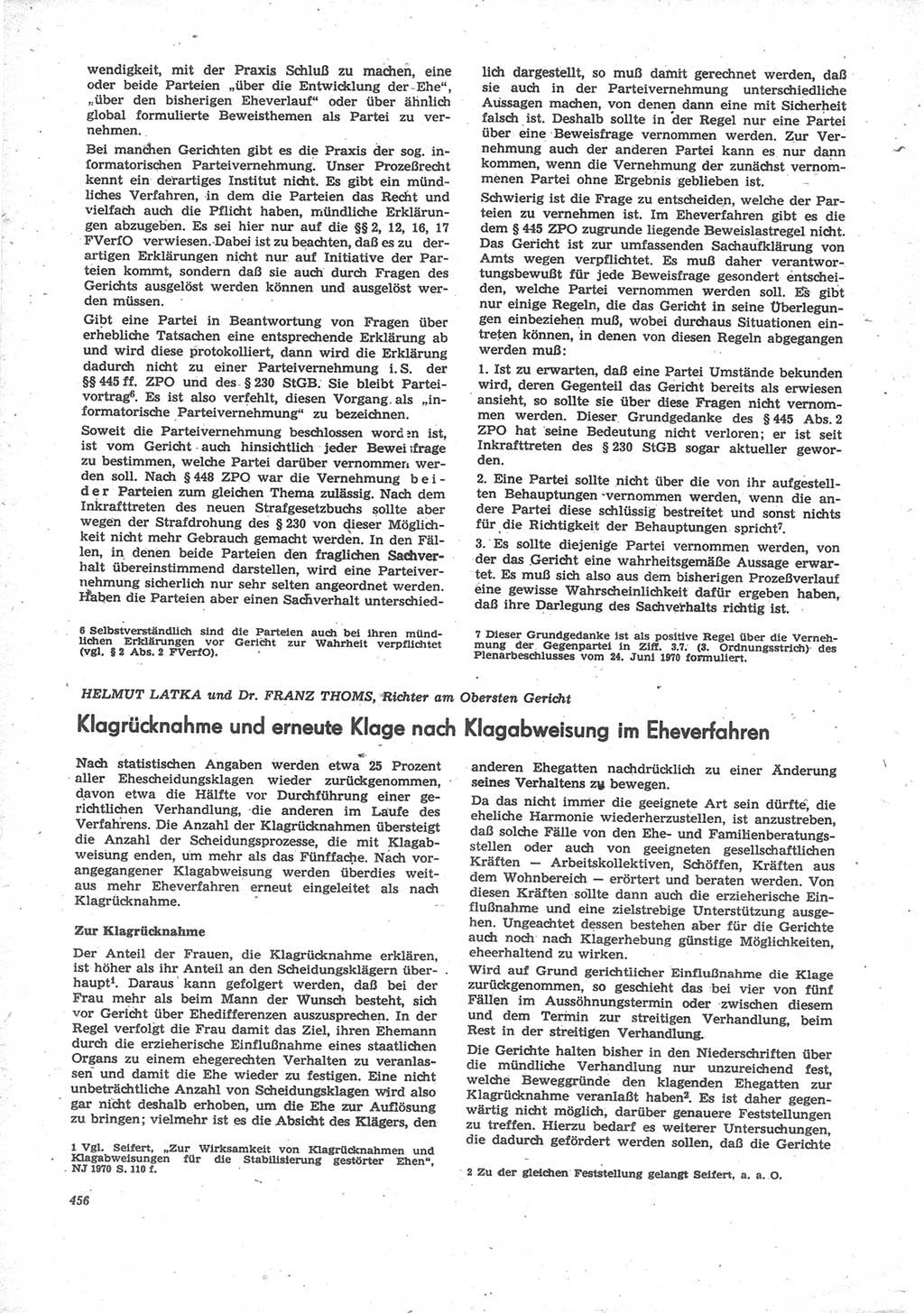 Neue Justiz (NJ), Zeitschrift für Recht und Rechtswissenschaft [Deutsche Demokratische Republik (DDR)], 24. Jahrgang 1970, Seite 456 (NJ DDR 1970, S. 456)