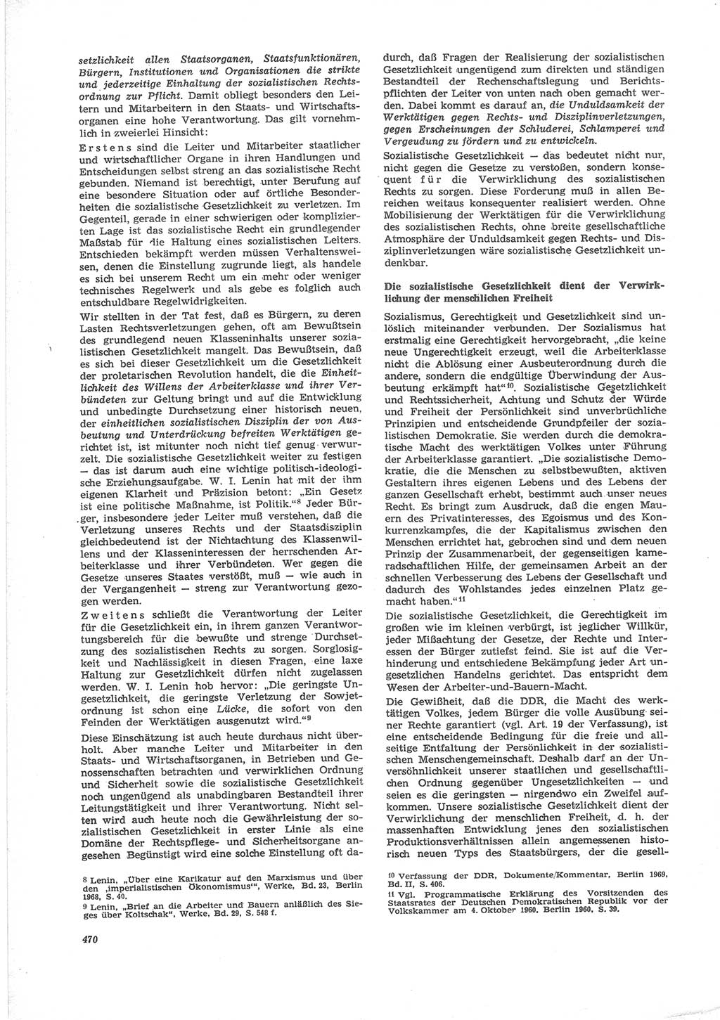 Neue Justiz (NJ), Zeitschrift für Recht und Rechtswissenschaft [Deutsche Demokratische Republik (DDR)], 24. Jahrgang 1970, Seite 470 (NJ DDR 1970, S. 470)